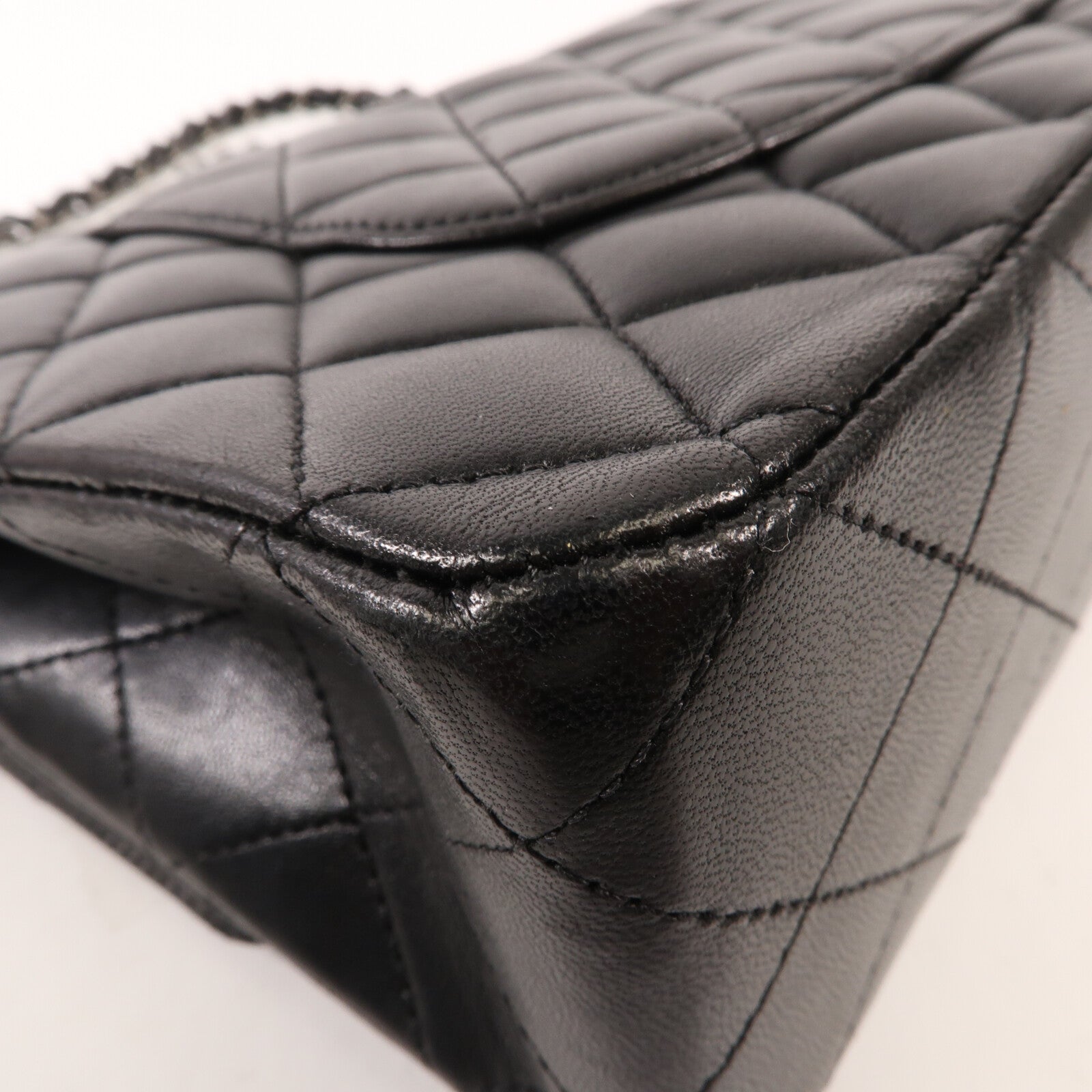 CHANEL 羊皮皮革Classic 25銀扣鏈帶肩背袋