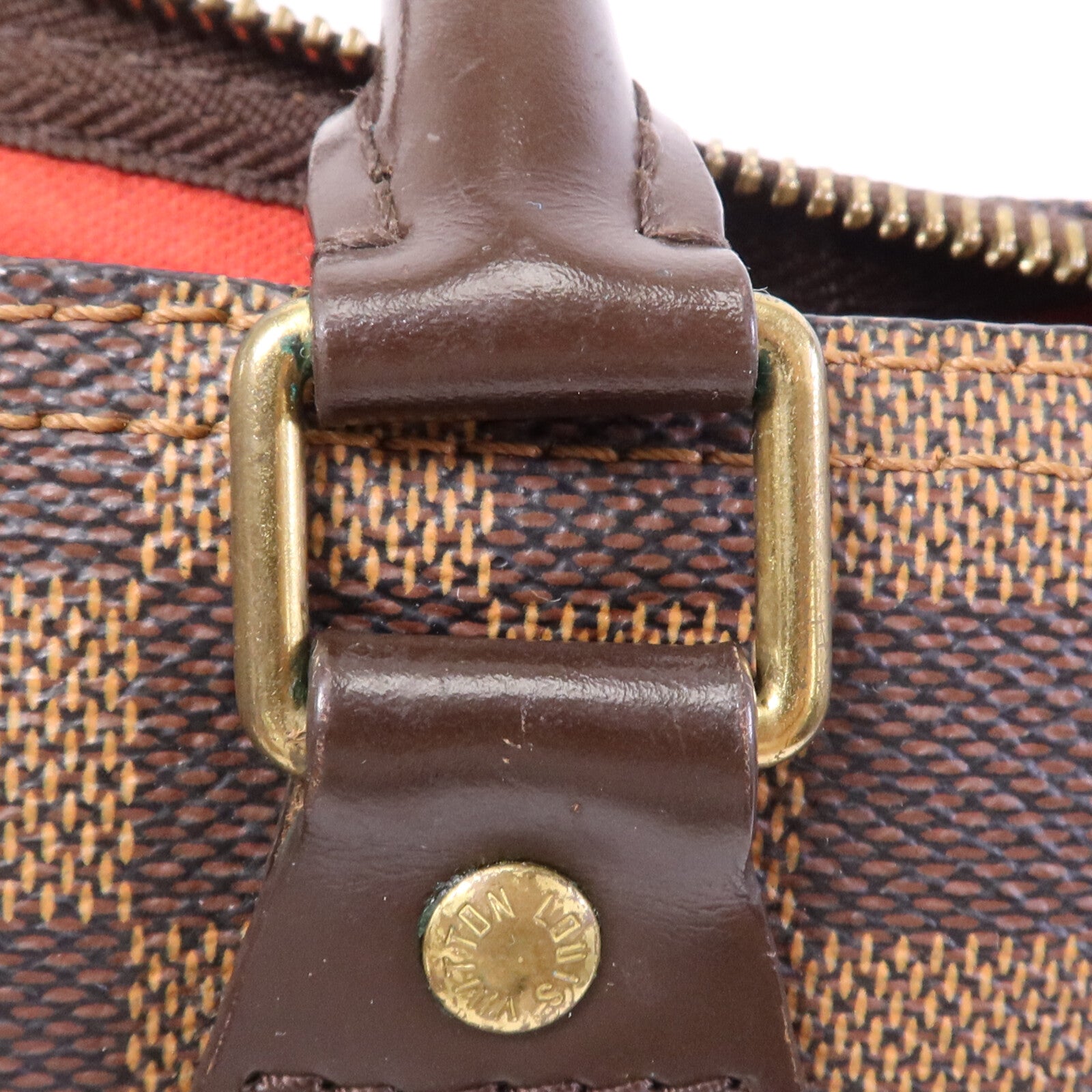 LOUIS VUITTON Damier Speedy 30金扣手挽袋