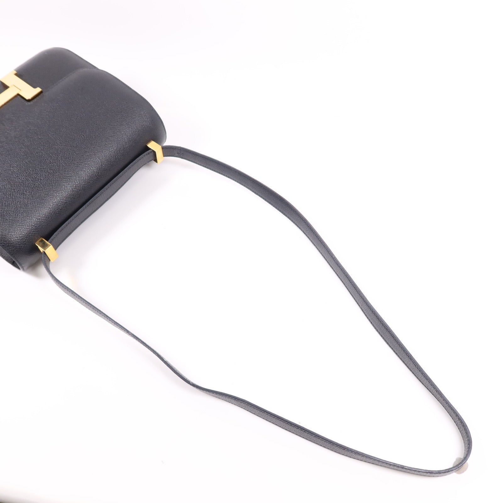 HERMES Epsom皮革Constance 24金扣肩背袋Noir