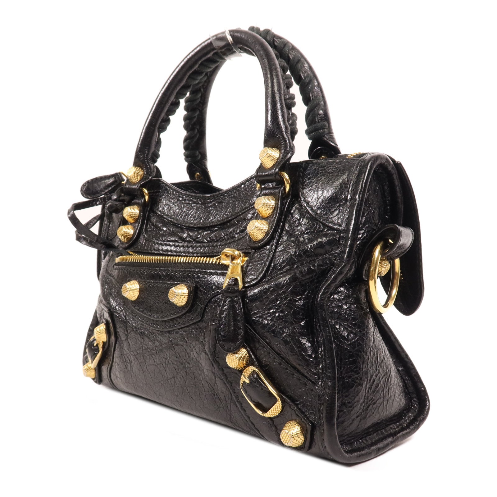 BALENCIAGA 牛皮皮革Mini City金扣手挽肩背兩用袋