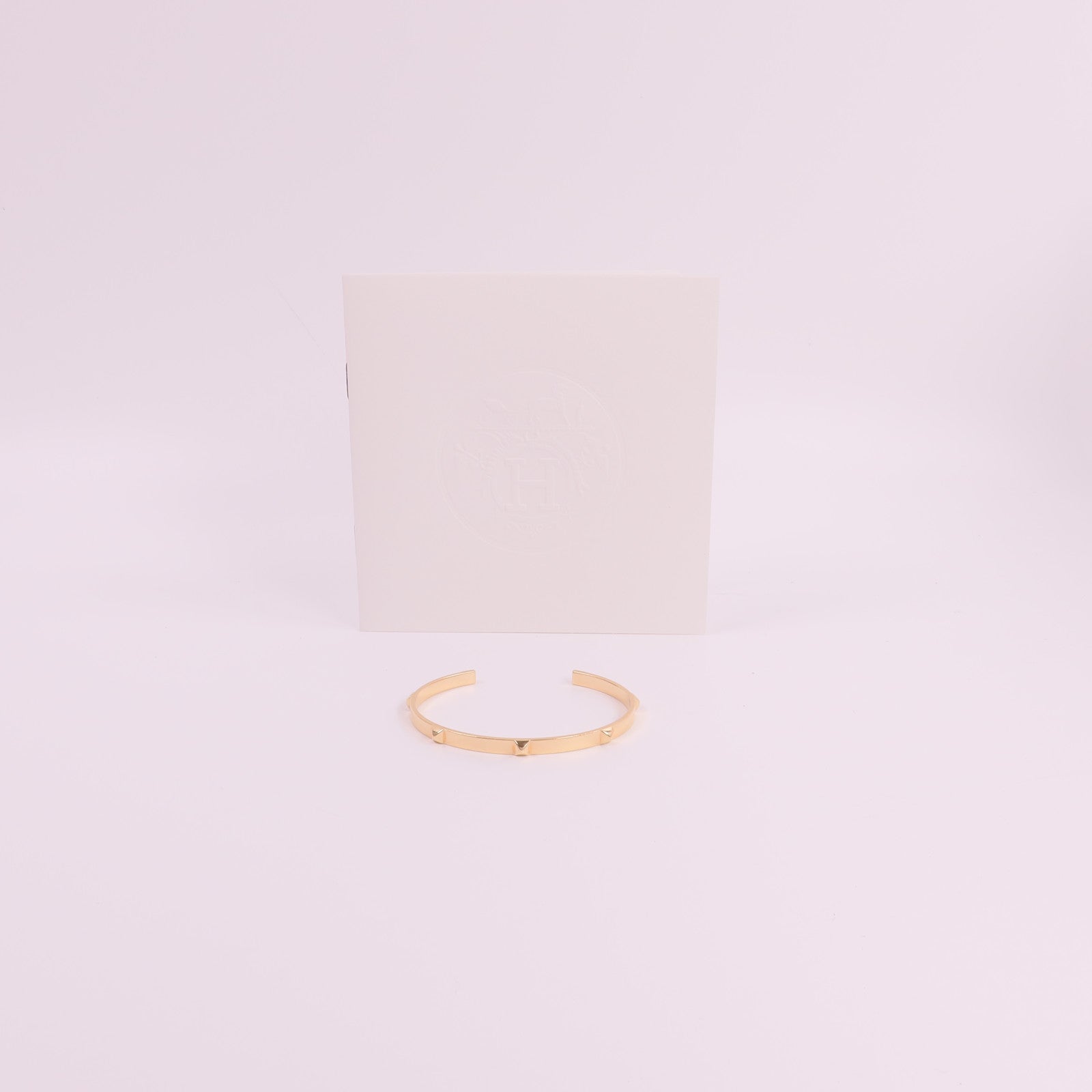 HERMES 18K玫瑰金Mini Clous Bracelet手鐲