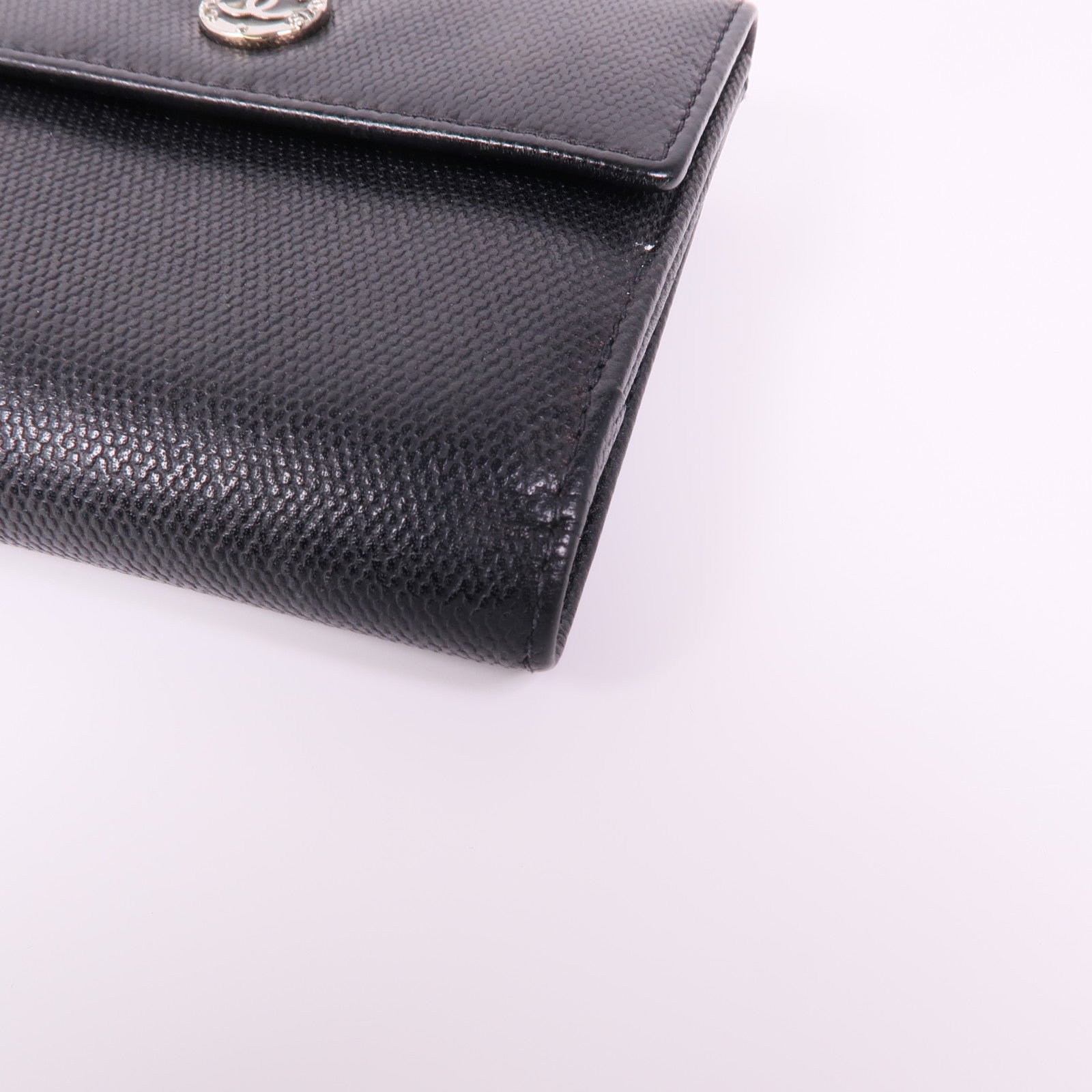 CHANEL 牛皮皮革Wallet銀扣錢包