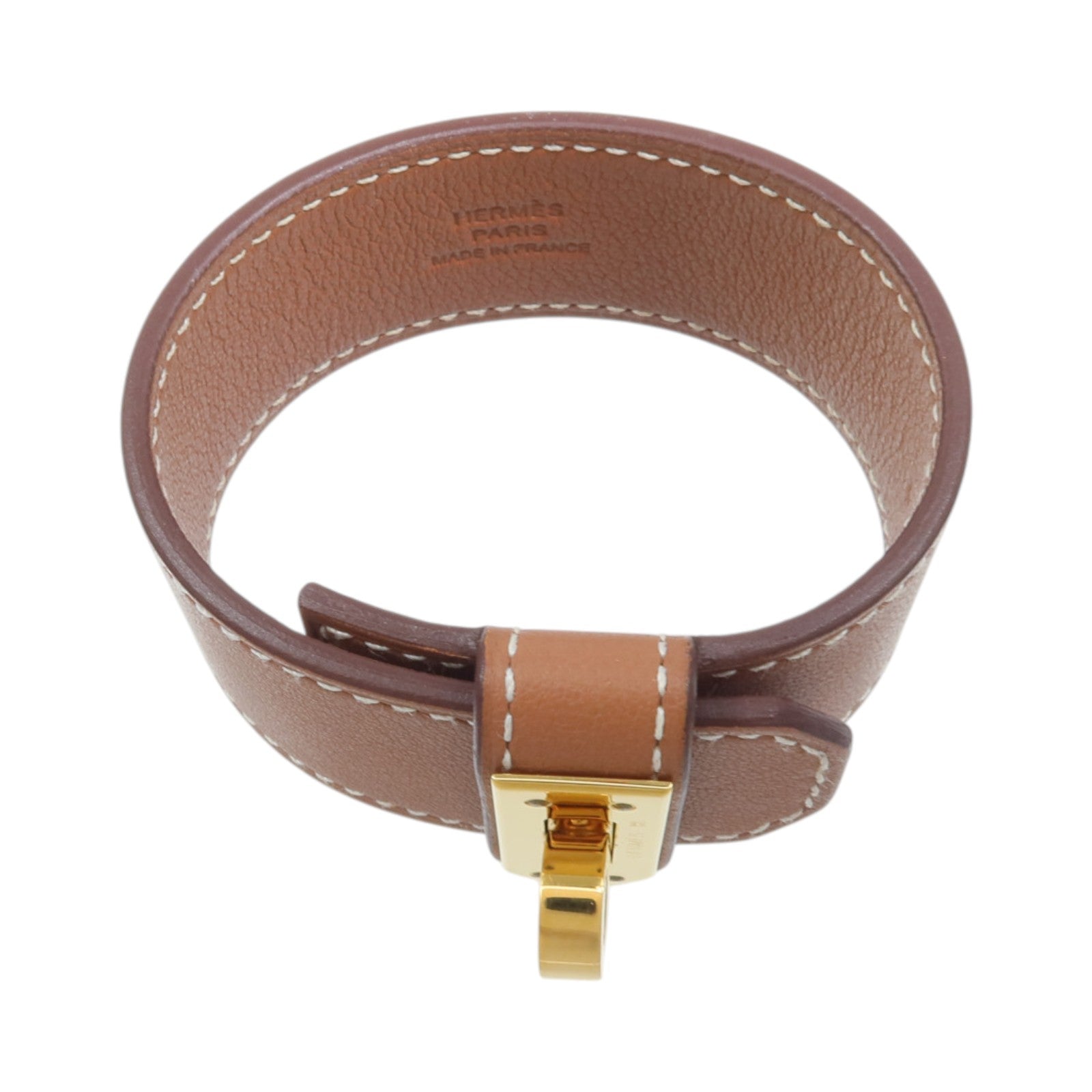HERMES Swift皮革Kelly Twist Bracelet手鏈Gold