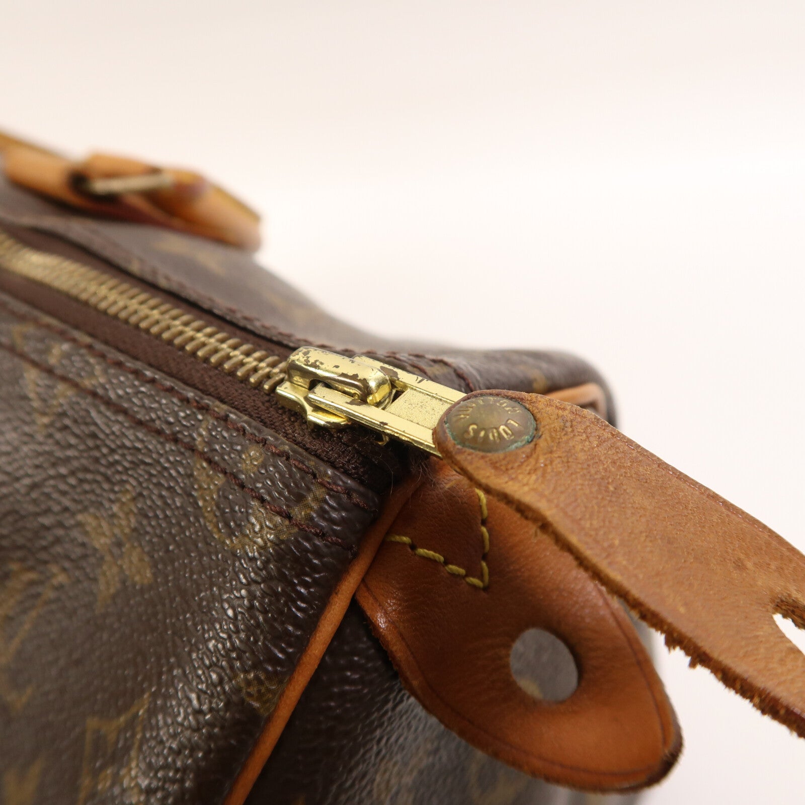 LOUIS VUITTON Monogram Speedy 35金扣手挽袋