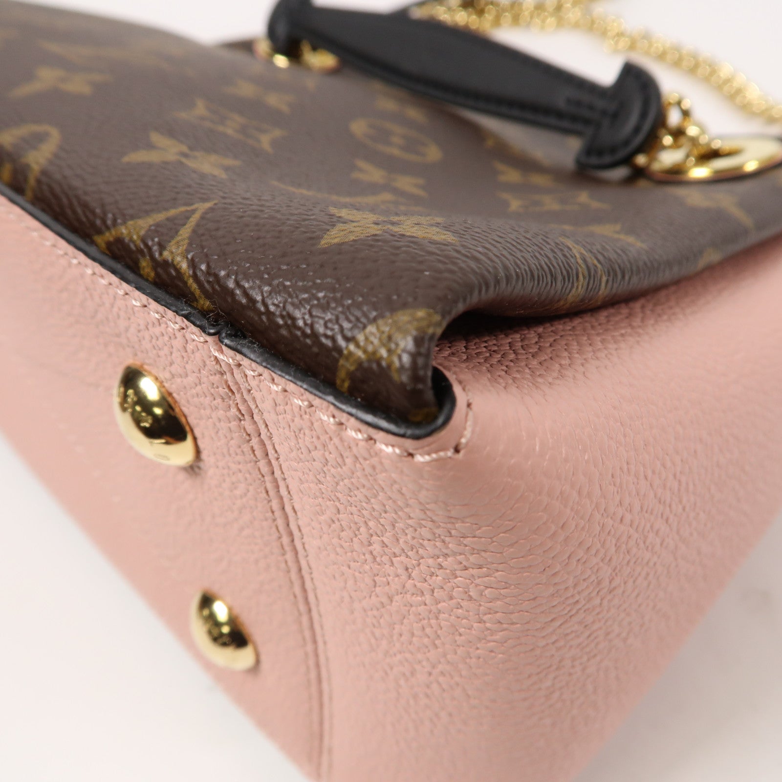LOUIS VUITTON 【清倉大減價】Monogram Surene BB金扣鏈帶肩背袋啡色/粉紅色