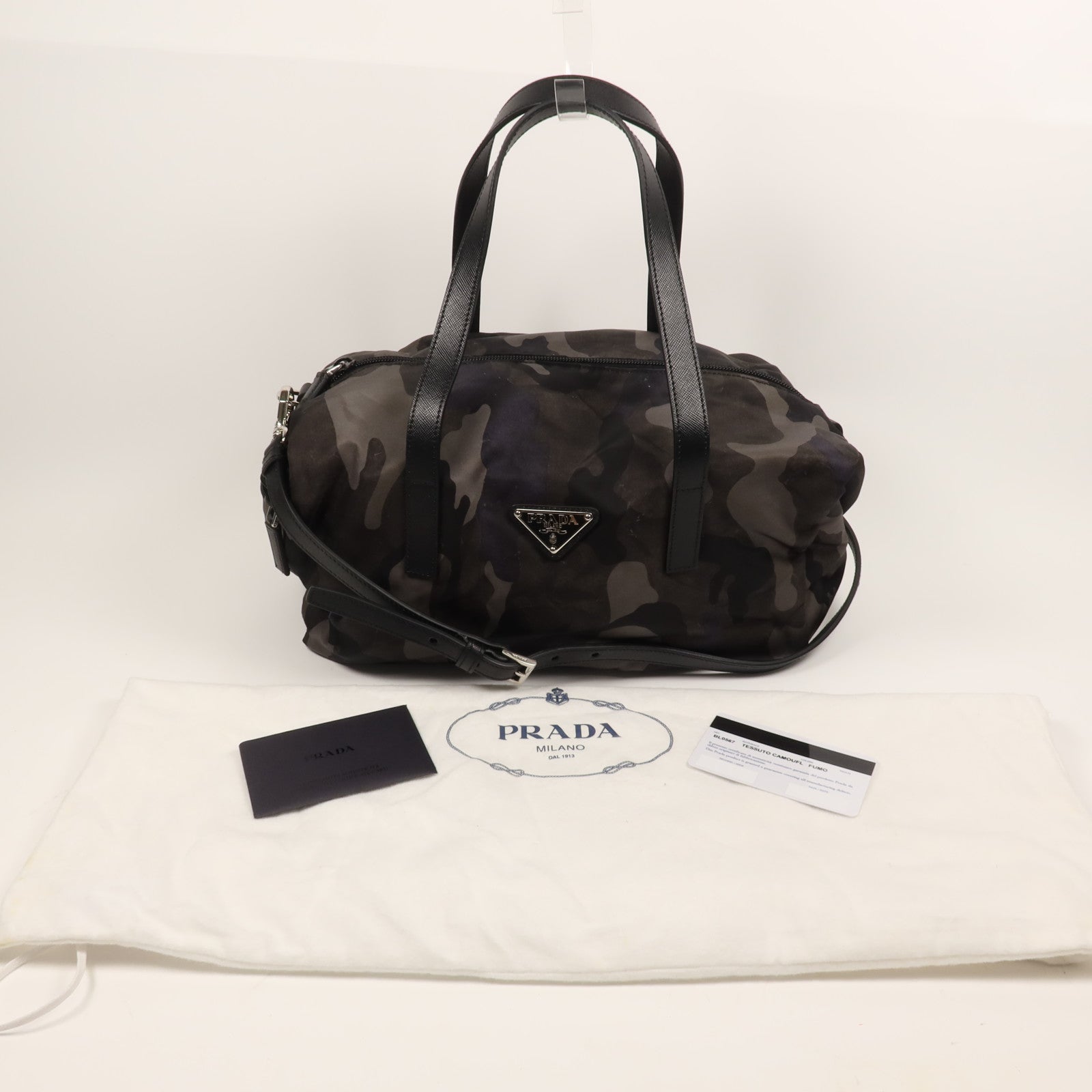 PRADA 尼龍2 Way Shoulder銀扣手挽肩背兩用袋