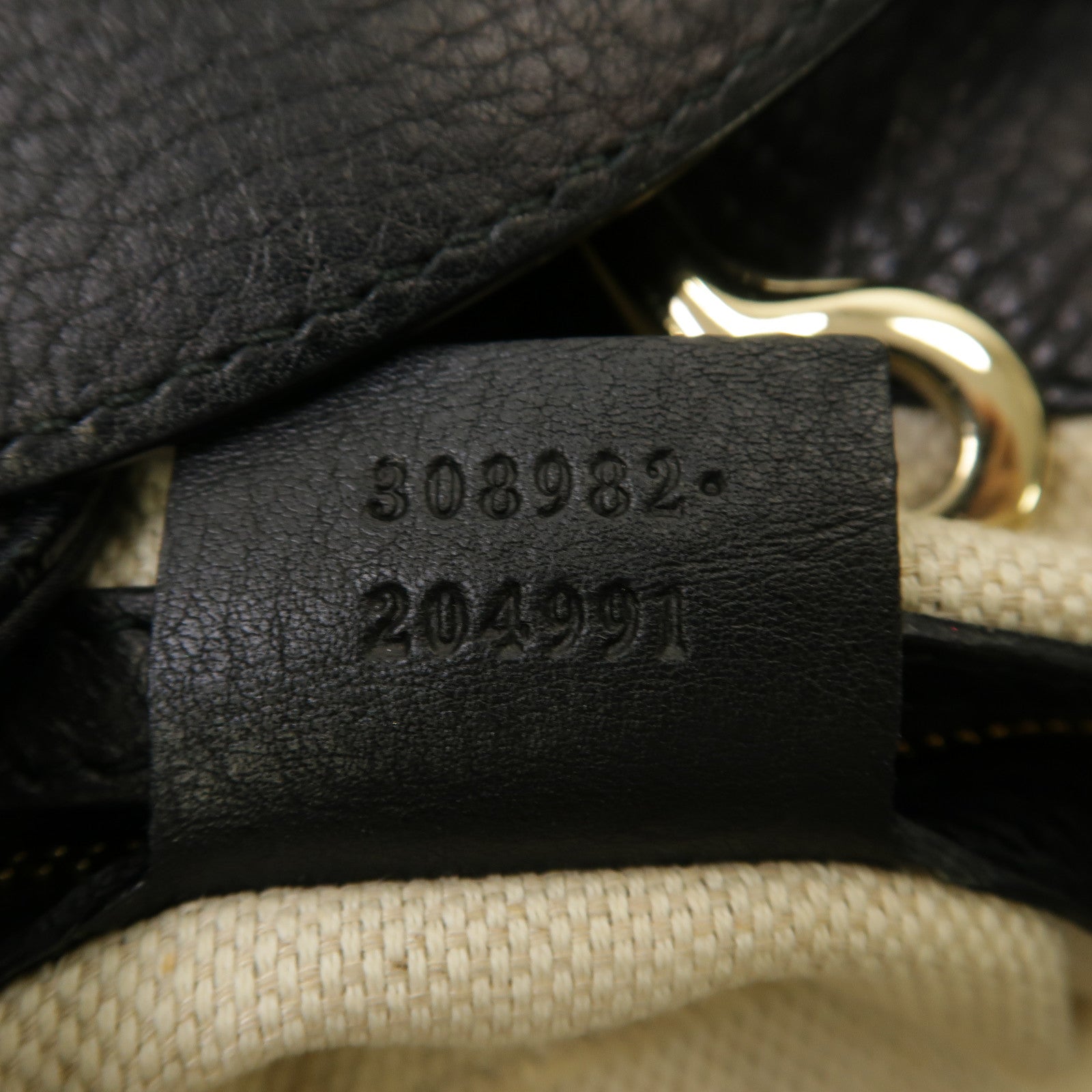GUCCI 牛皮皮革Soho Shoulder Bag金扣鏈帶肩背袋黑色