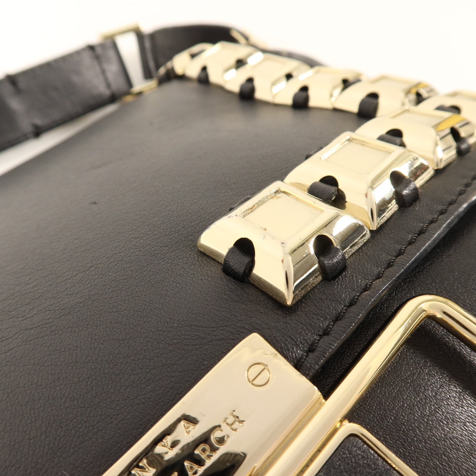 ANYA HINDMARCH 牛皮皮革Shoulder Bag金扣肩背袋