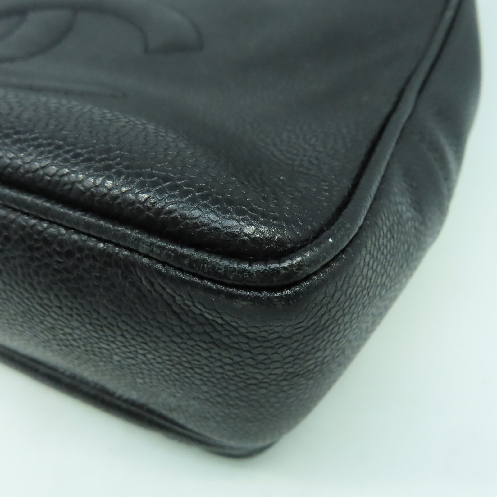 CHANEL 【激減優惠】牛皮皮革Tote Bag金扣肩背袋黑色
