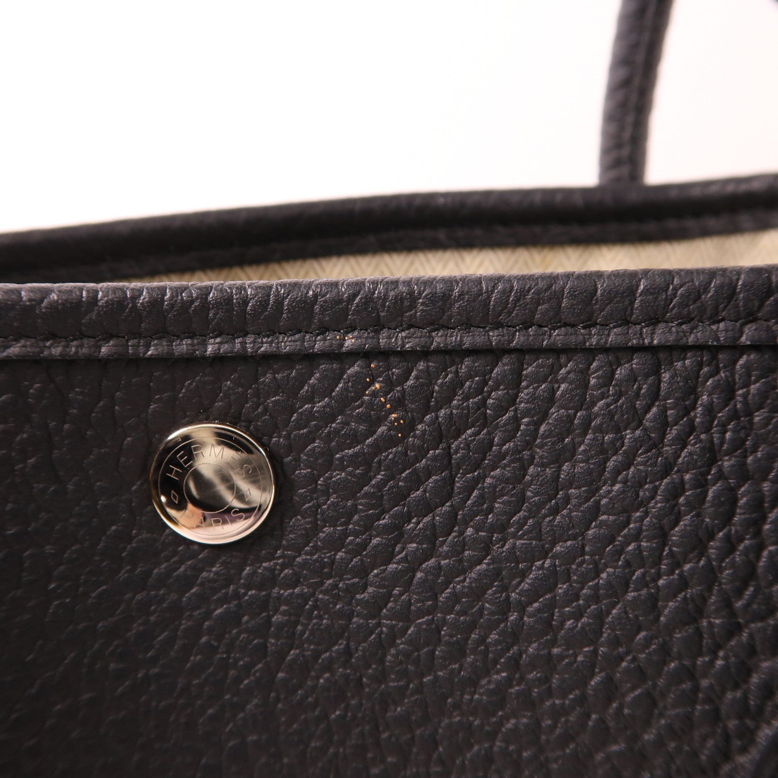 HERMES Country皮革Garden Party 36銀扣肩背袋Noir