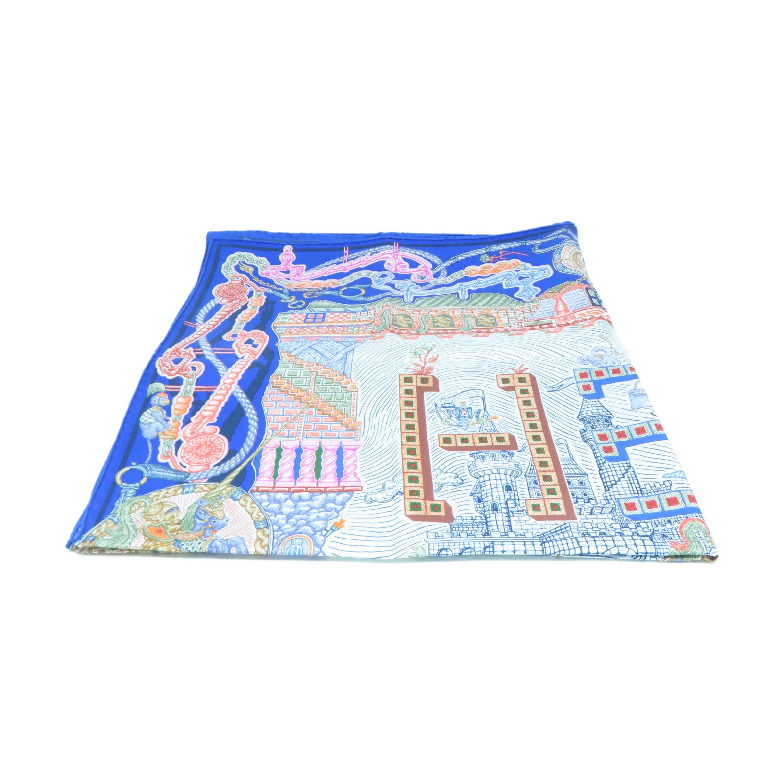 HERMES 【激減優惠】絲質Scarf絲巾藍色/啡色/橙色/米色
