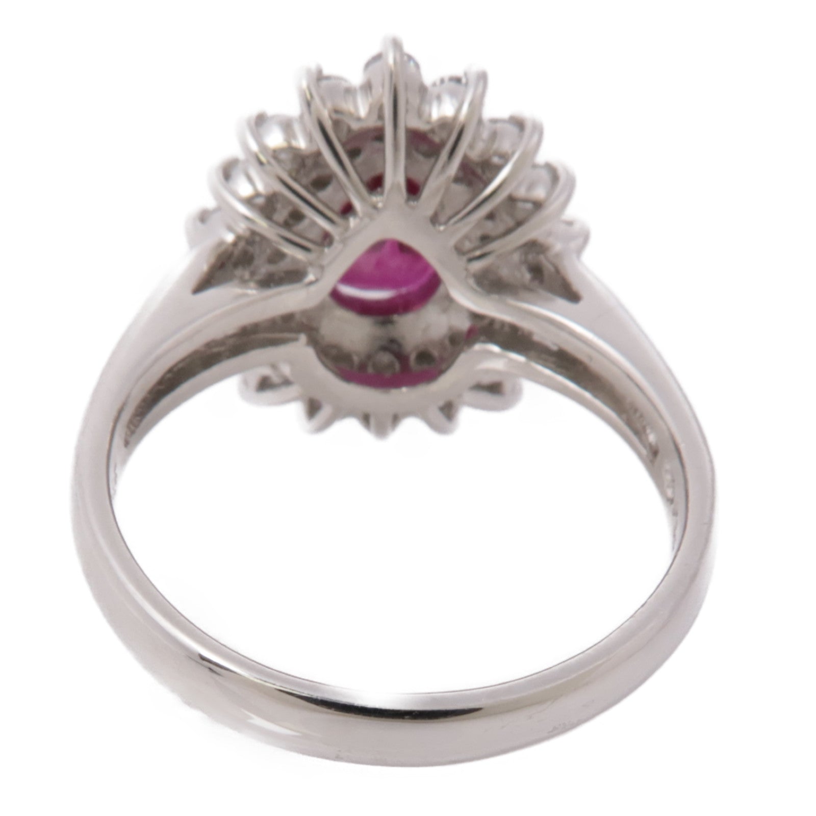 JEWELRY JEWELRY PT850鉑金Ruby/Diamond Ring紅寶石/鑽石戒指US#6.5