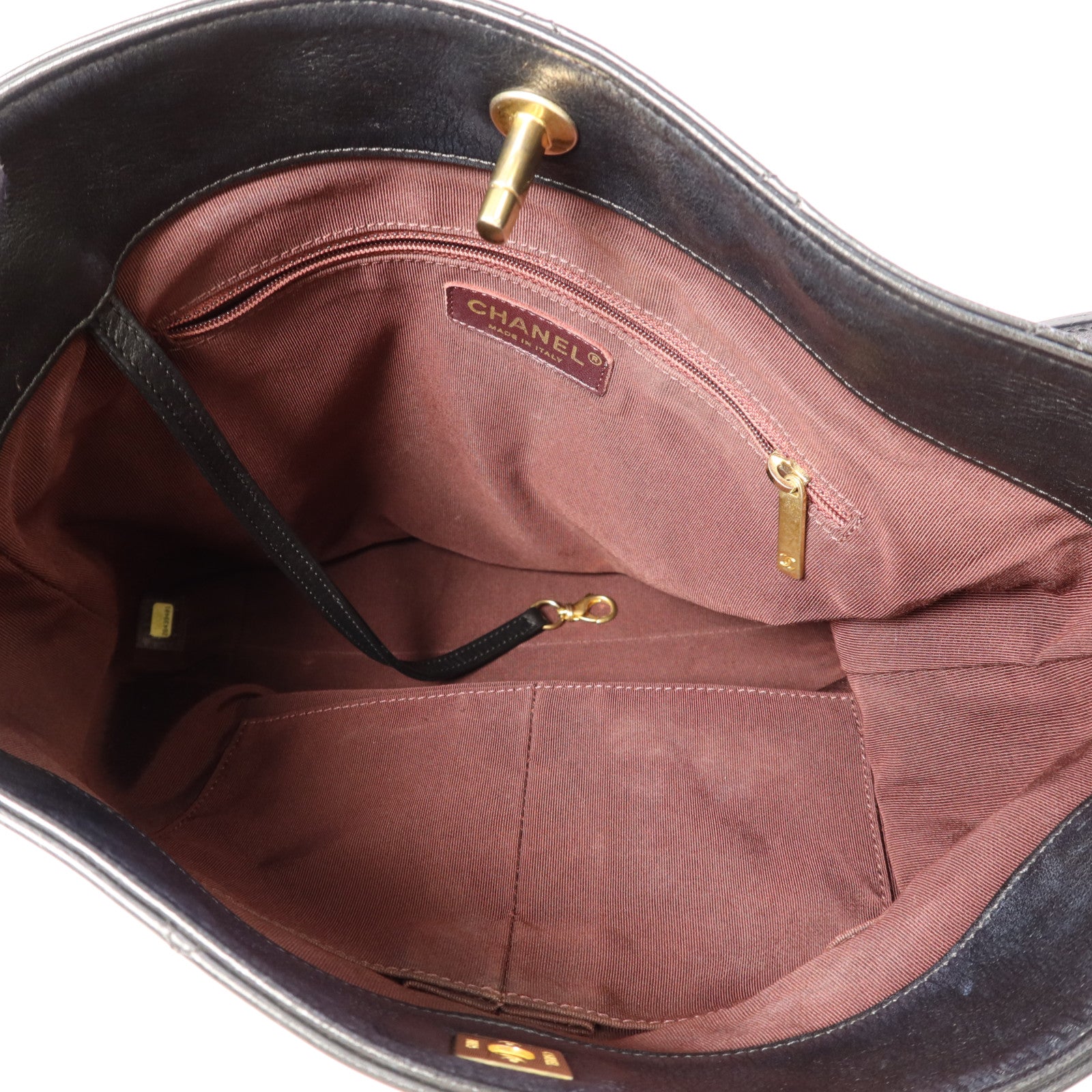 CHANEL 牛皮皮革2 Way Shoulder Bag金扣手挽肩背兩用袋