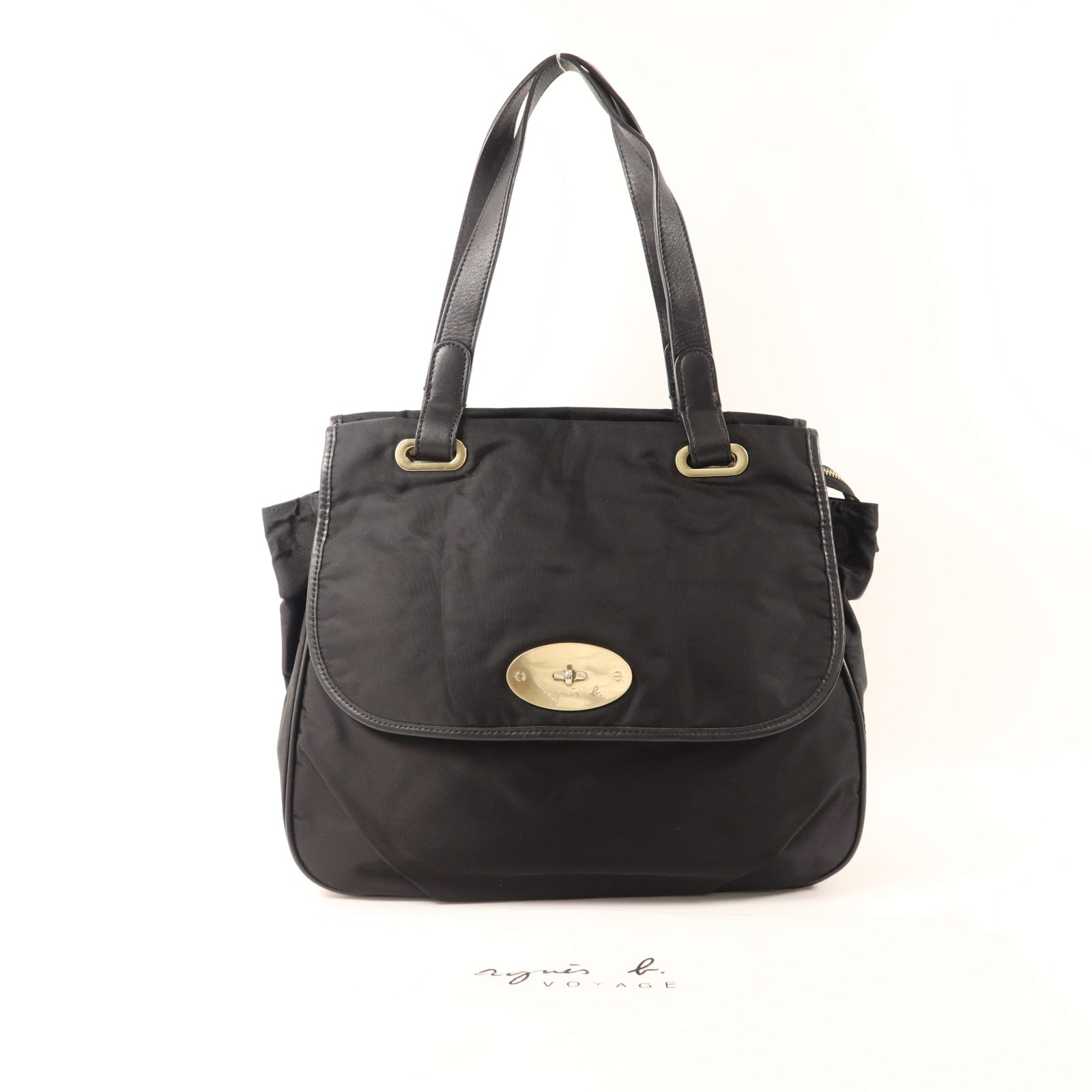 agnes b. 尼龍Shoulder Bag銀扣肩背袋