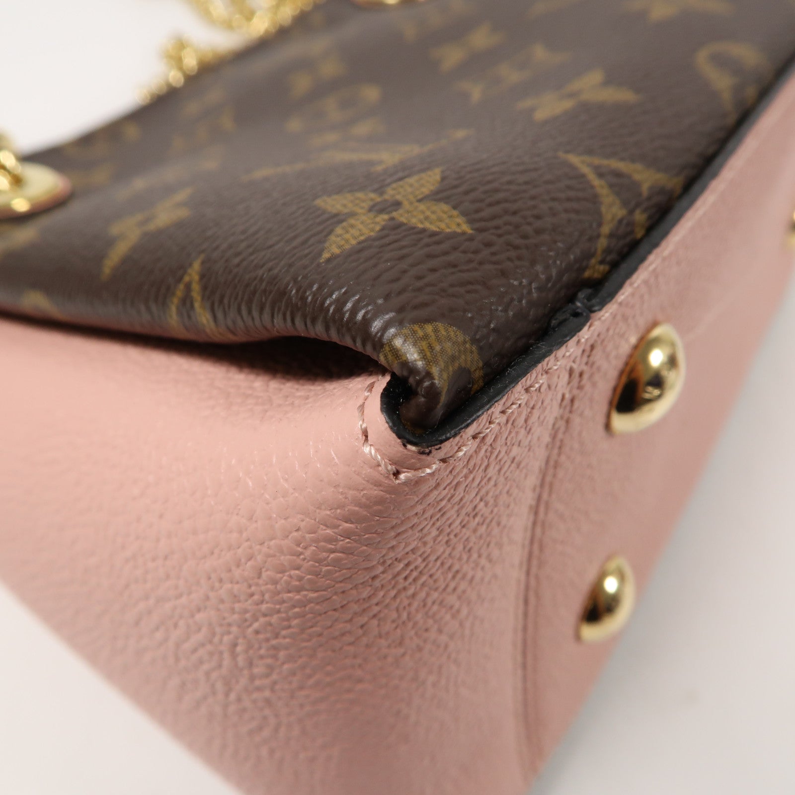 LOUIS VUITTON 【清倉大減價】Monogram Surene BB金扣鏈帶肩背袋啡色/粉紅色