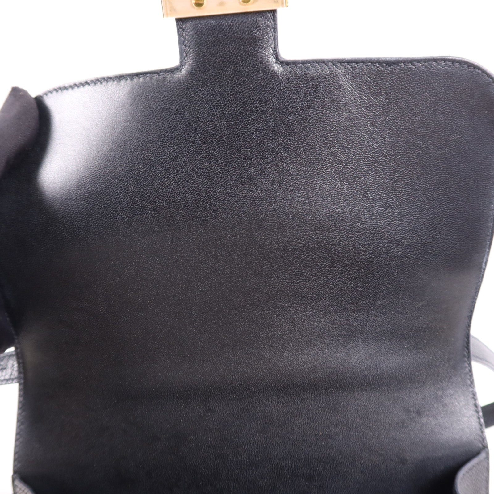 HERMES Epsom皮革Constance 24金扣肩背袋Noir