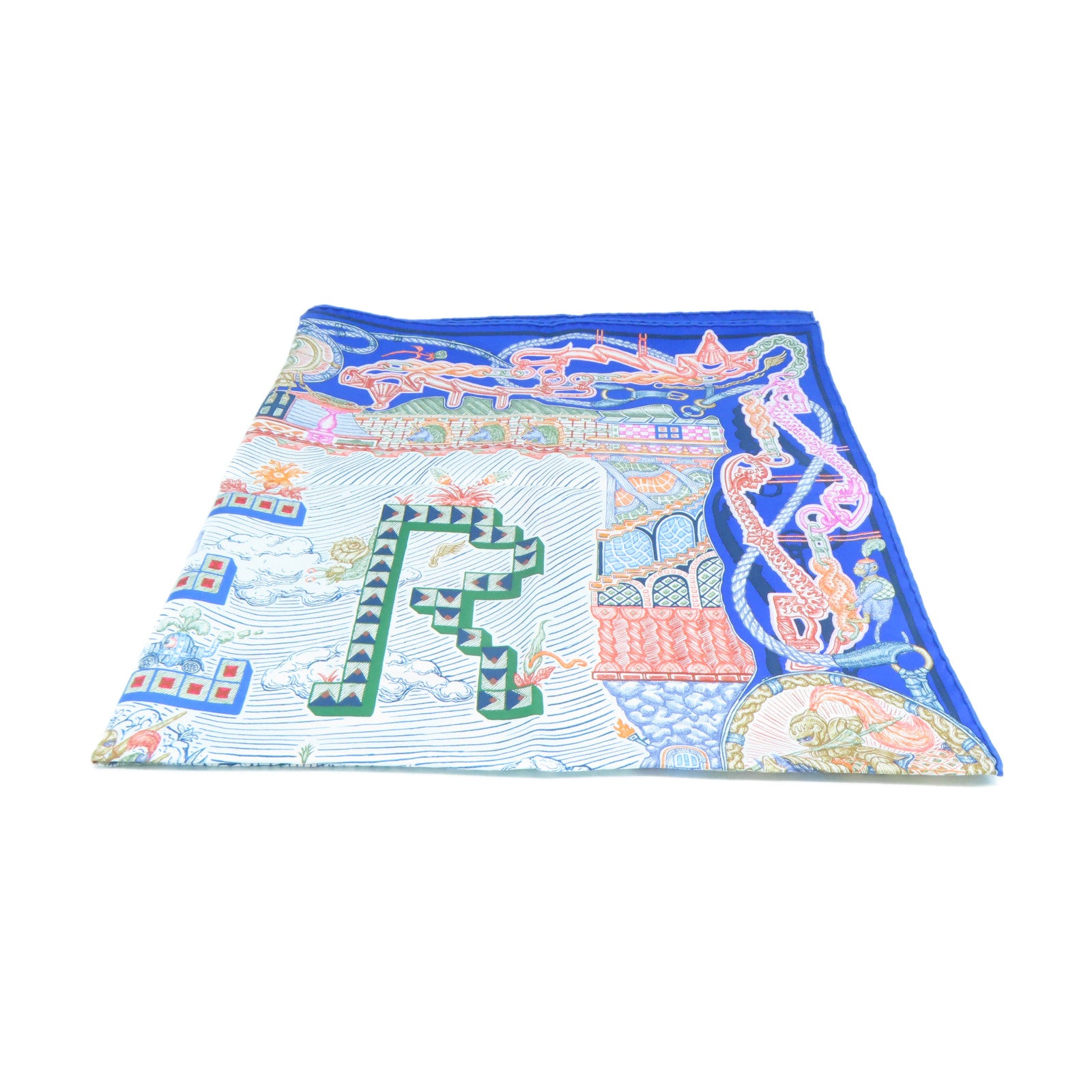 HERMES 【激減優惠】絲質Scarf絲巾藍色/啡色/橙色/米色