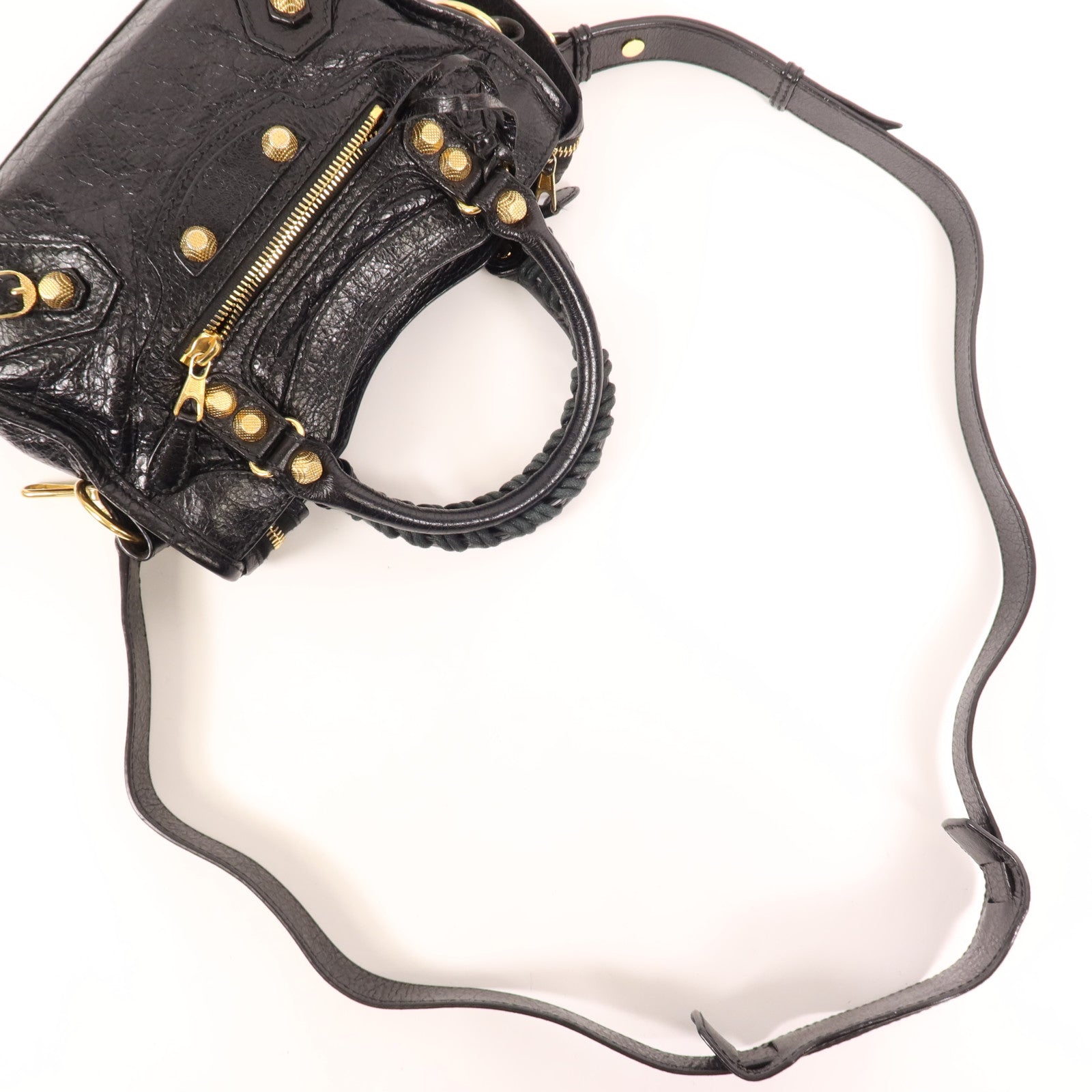 BALENCIAGA 牛皮皮革Mini City金扣手挽肩背兩用袋