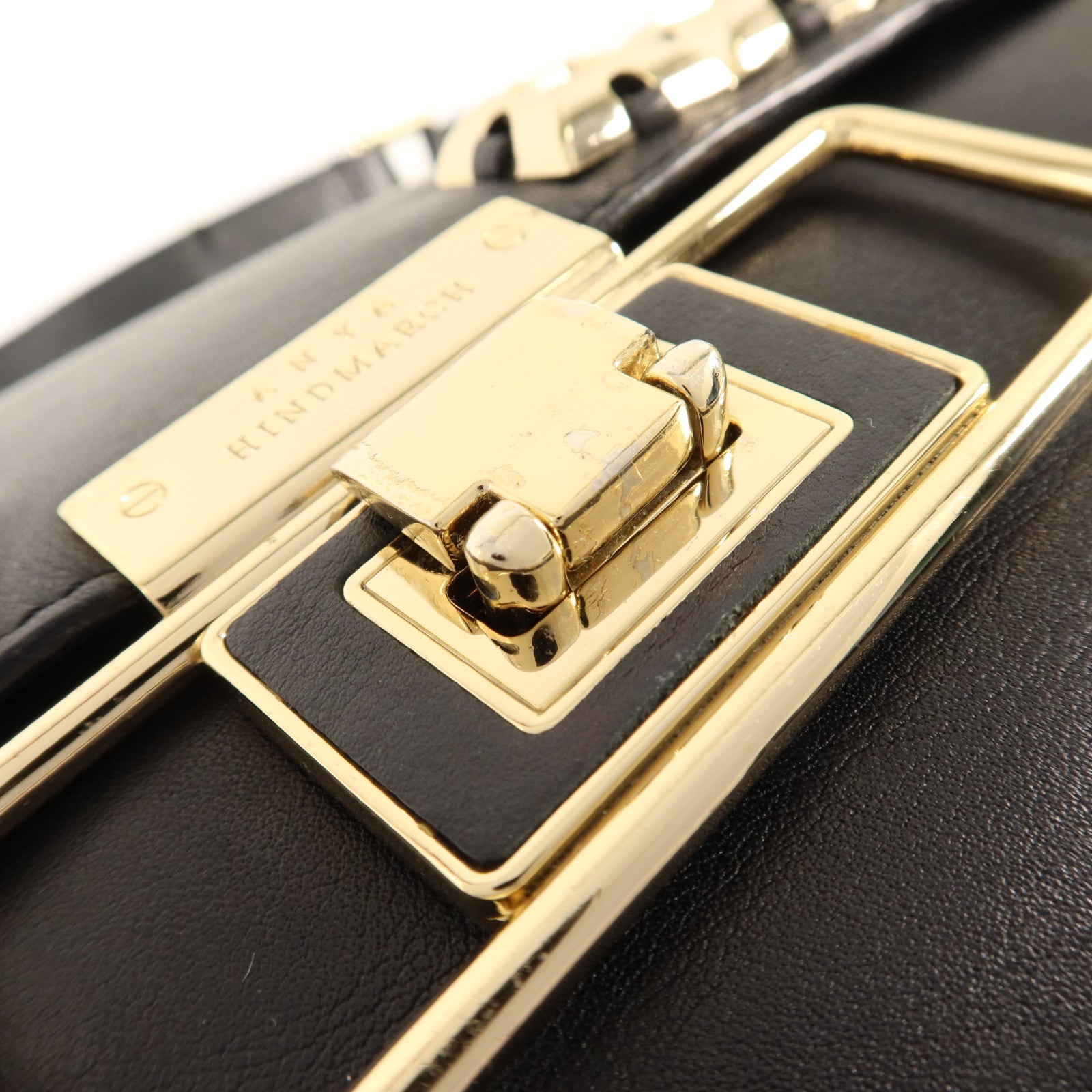 ANYA HINDMARCH 牛皮皮革Shoulder Bag金扣肩背袋
