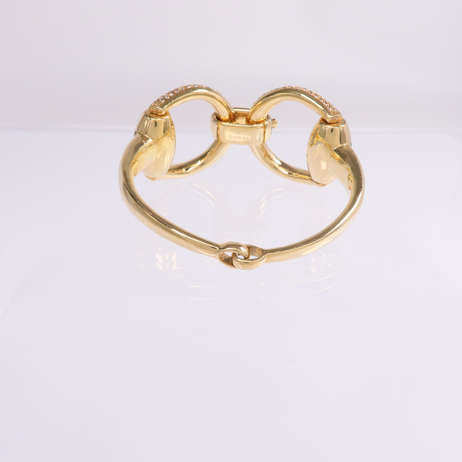 GUCCI 18K黃金Diamond Horsebit Bracelet鑽石手鐲
