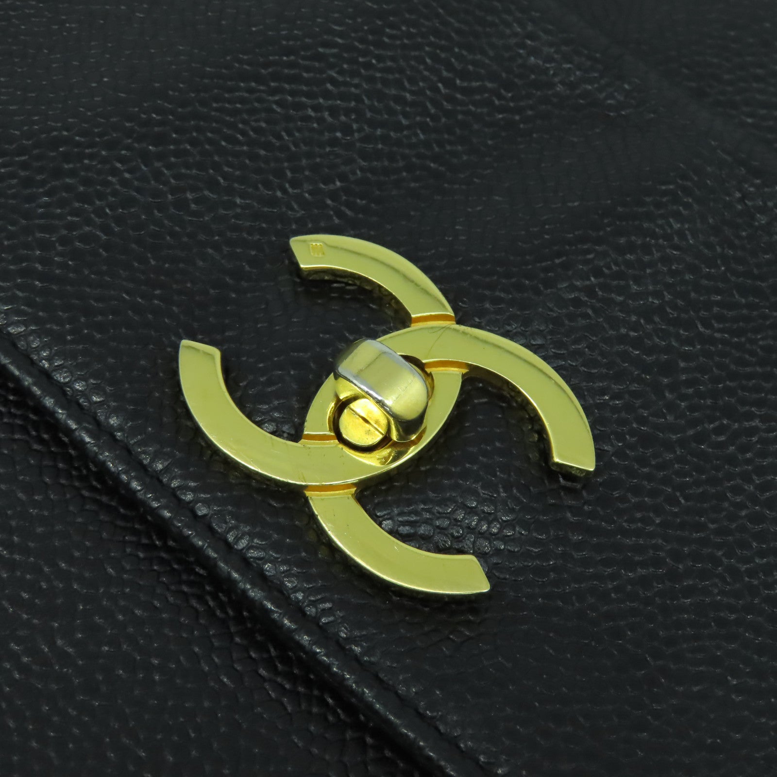CHANEL 【激減優惠】牛皮皮革Tote Bag金扣肩背袋黑色
