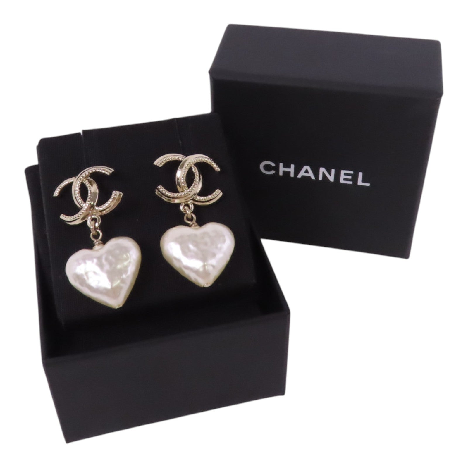 CHANEL 金屬/仿珍珠Earrings金扣耳環