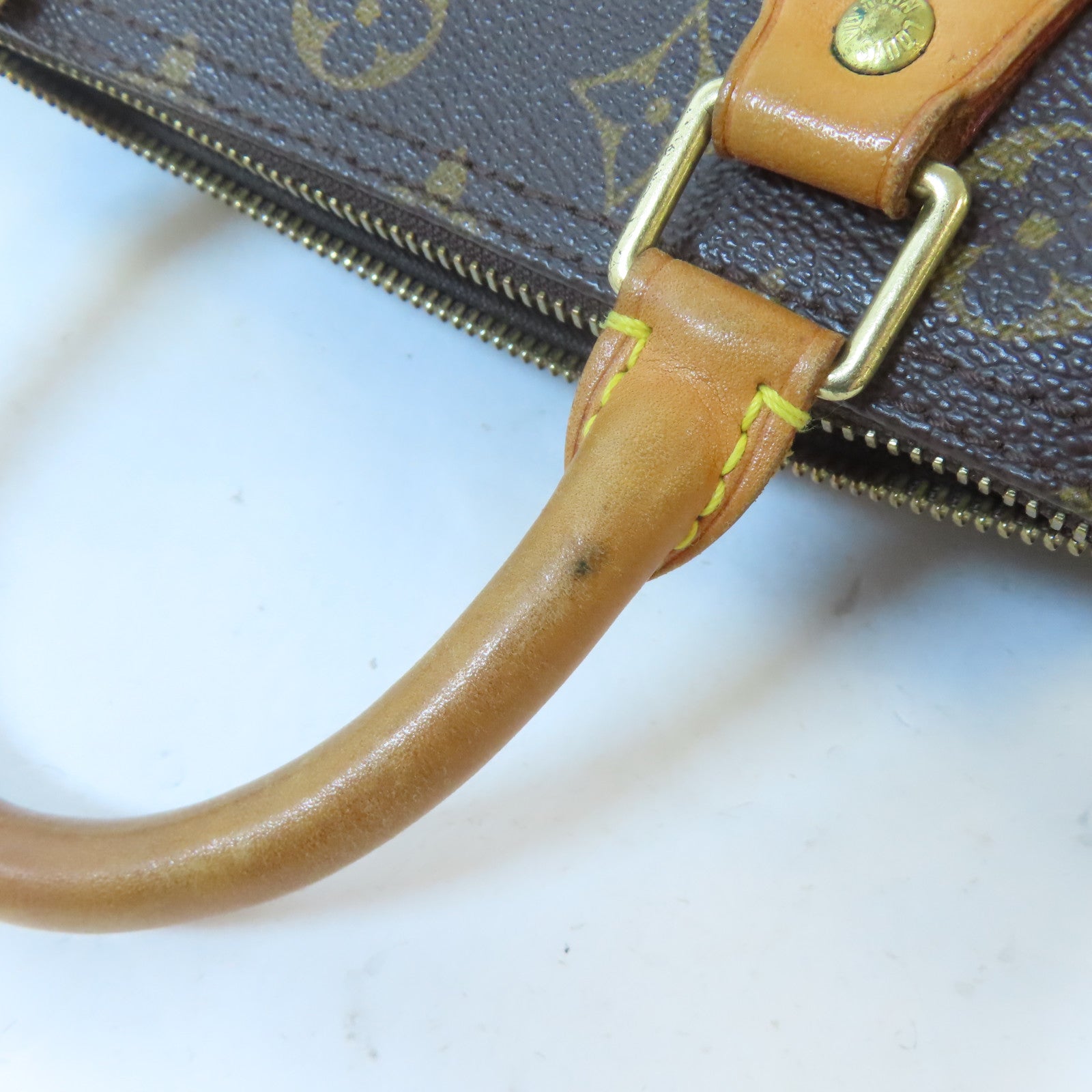 LOUIS VUITTON Monogram Speedy 30金扣手挽袋棕色