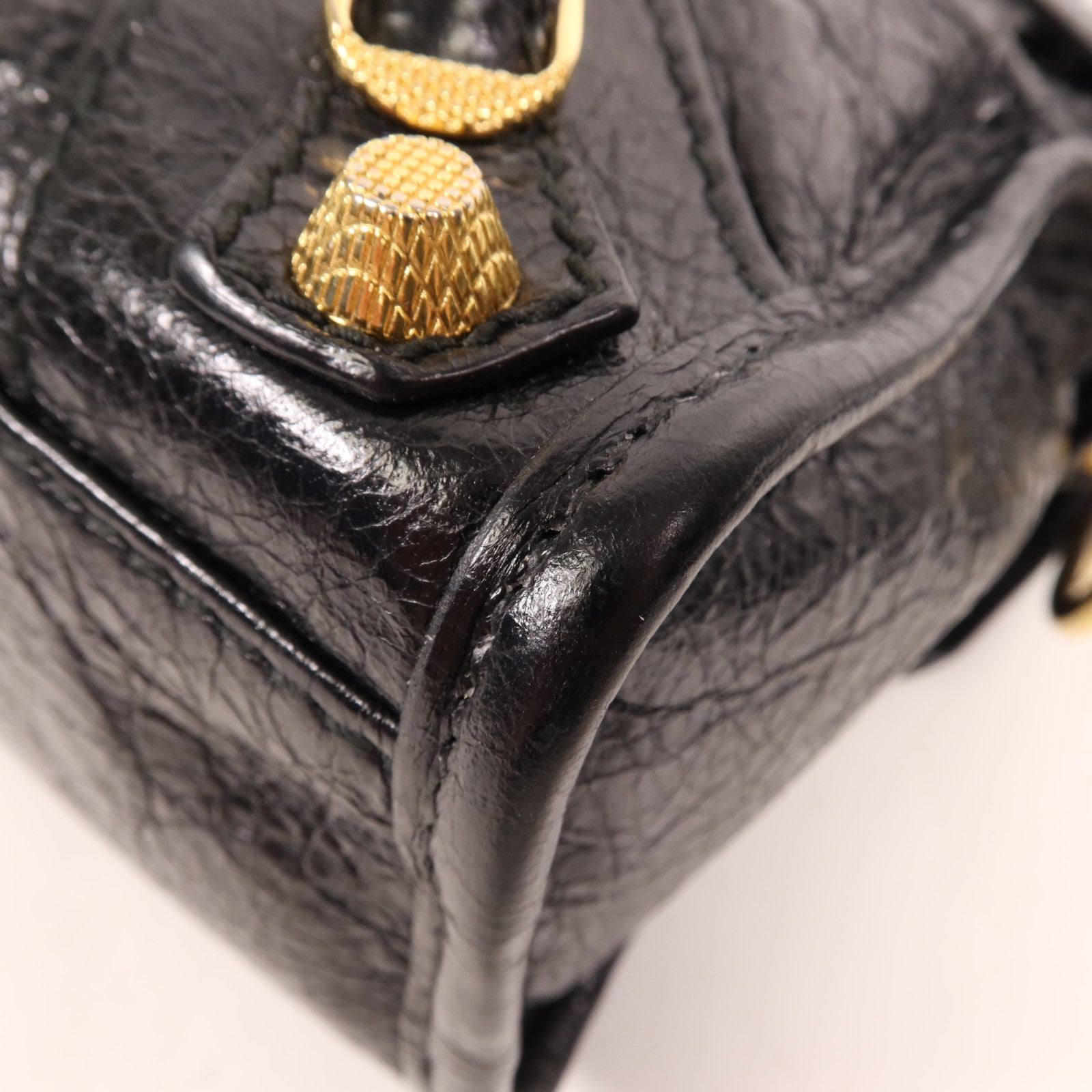 BALENCIAGA 牛皮皮革Mini City金扣手挽肩背兩用袋