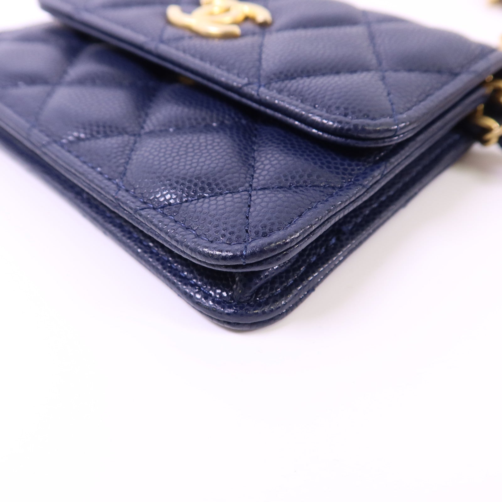 CHANEL 牛皮皮革Chain Shoulder Bag金扣鏈帶肩背袋
