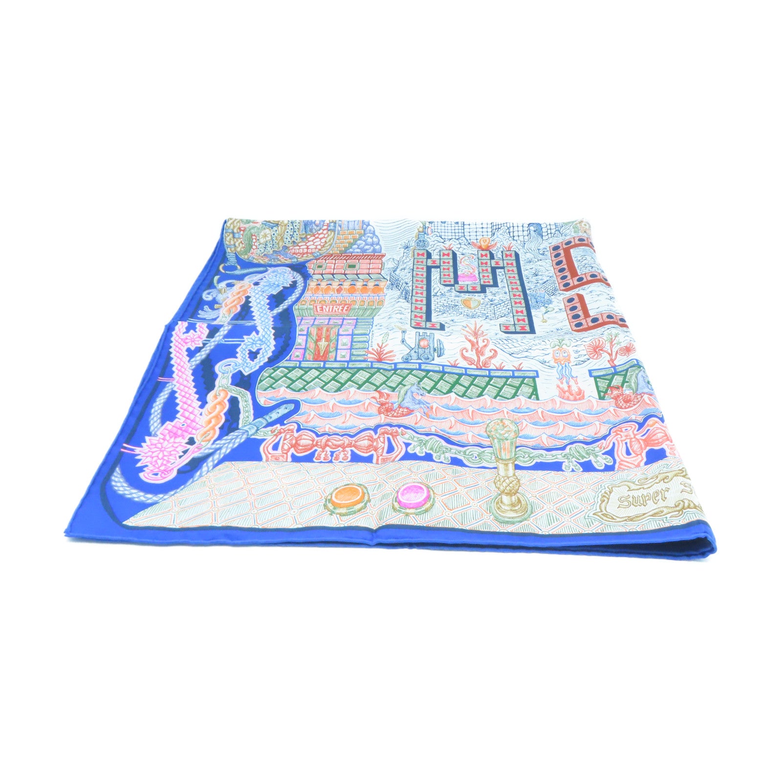 HERMES 【激減優惠】絲質Scarf絲巾藍色/啡色/橙色/米色