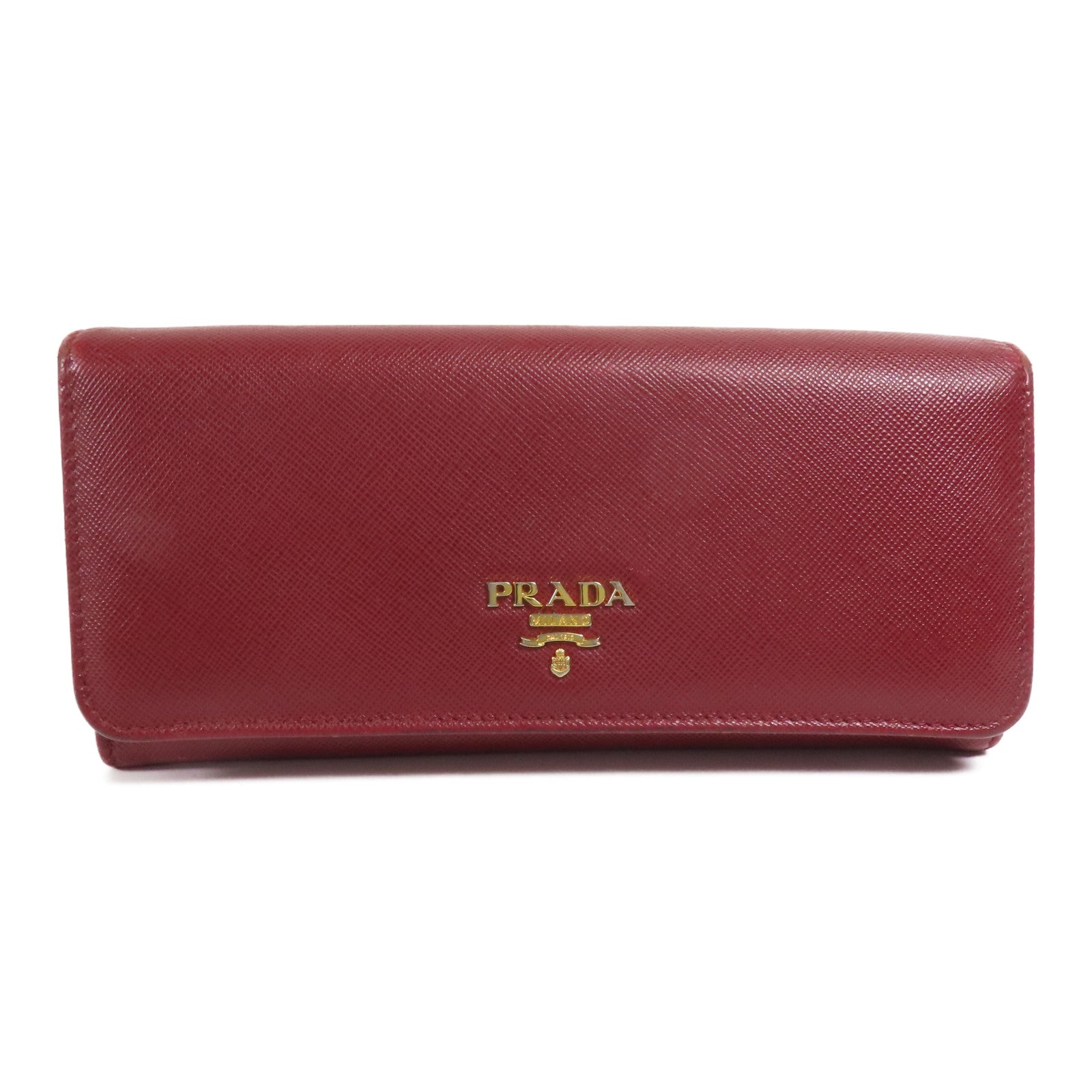 PRADA 牛皮皮革Long Wallet金扣長錢包