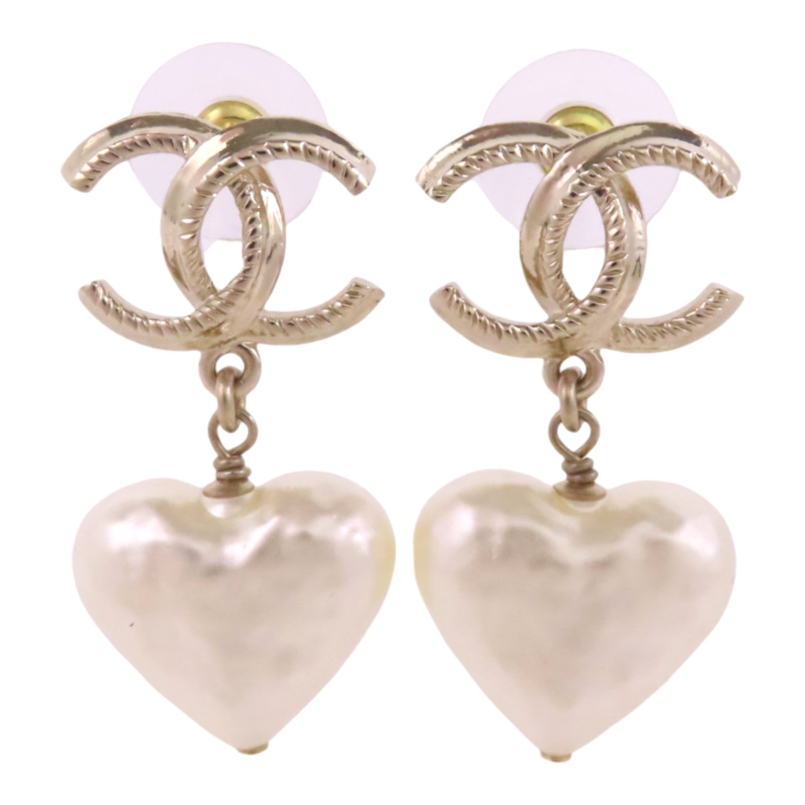 CHANEL 金屬/仿珍珠Earrings金扣耳環