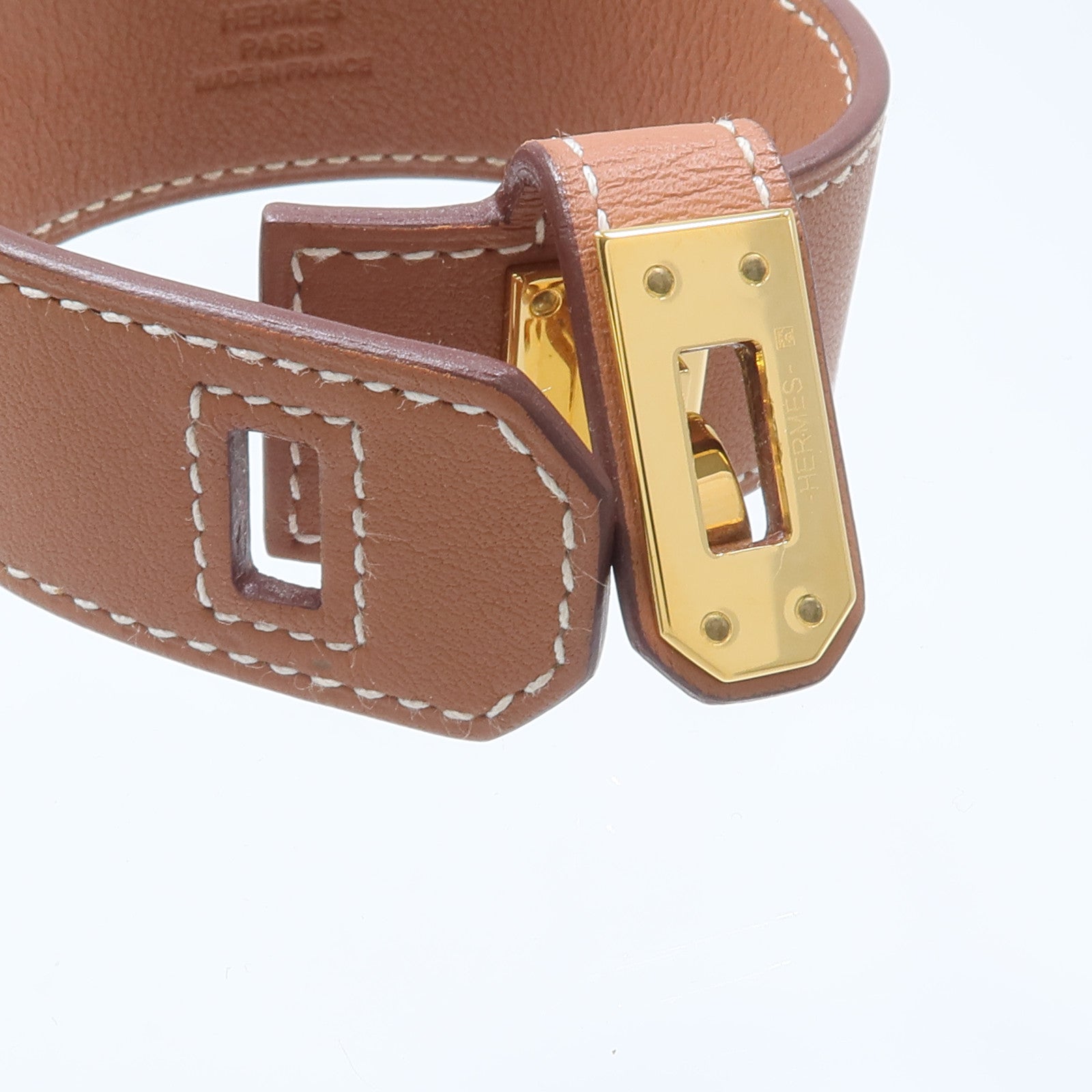 HERMES Swift皮革Kelly Twist Bracelet手鏈Gold