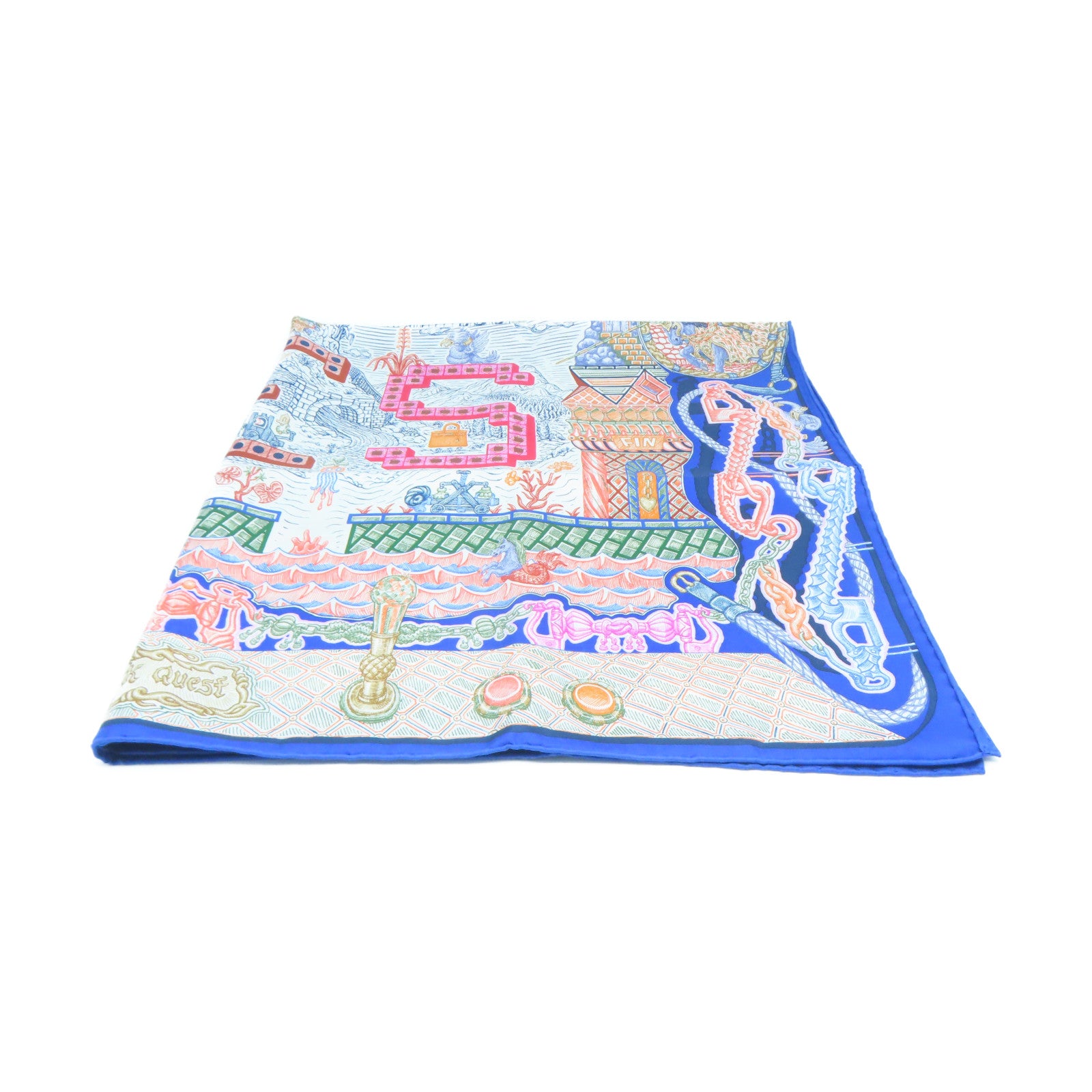 HERMES 【激減優惠】絲質Scarf絲巾藍色/啡色/橙色/米色