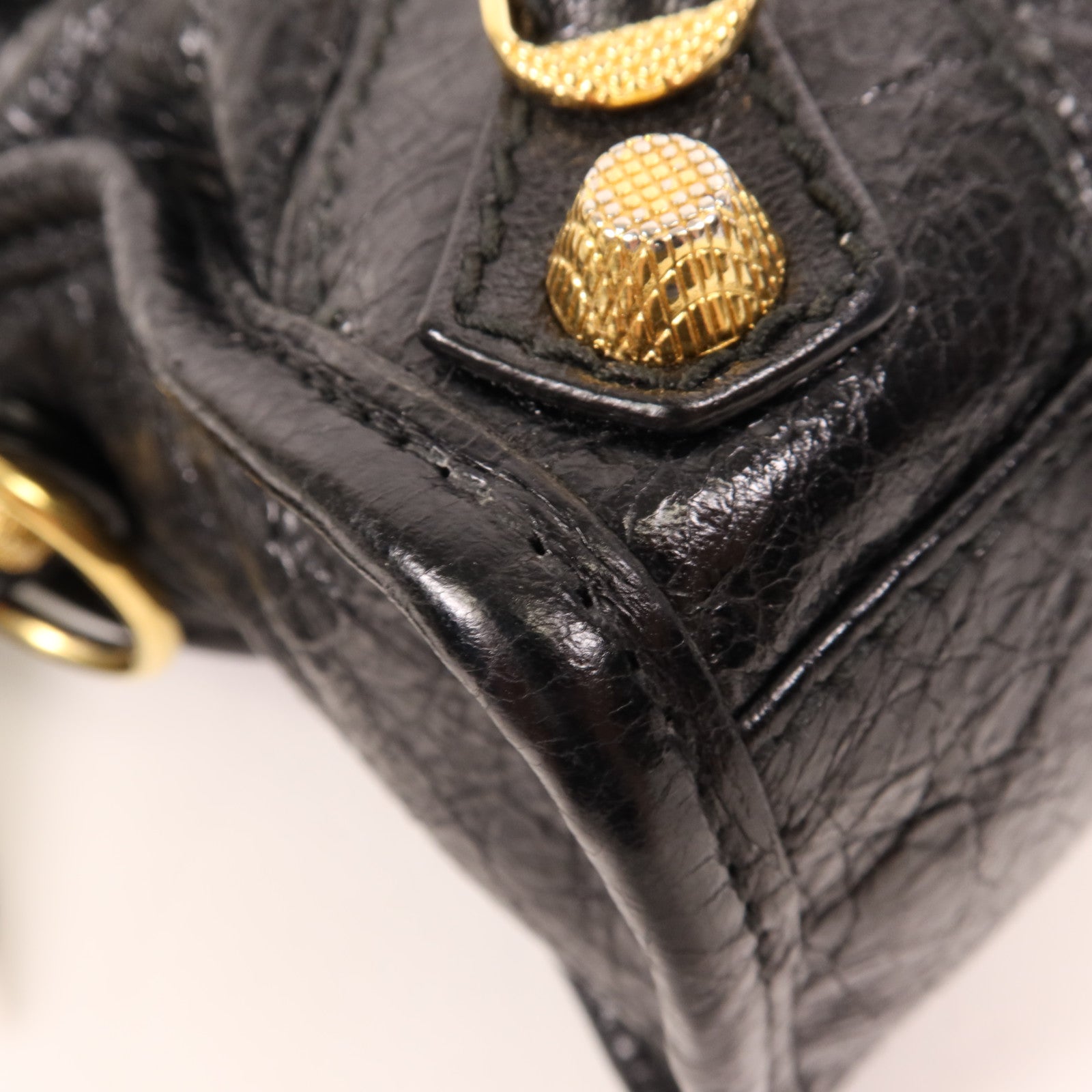 BALENCIAGA 牛皮皮革Mini City金扣手挽肩背兩用袋