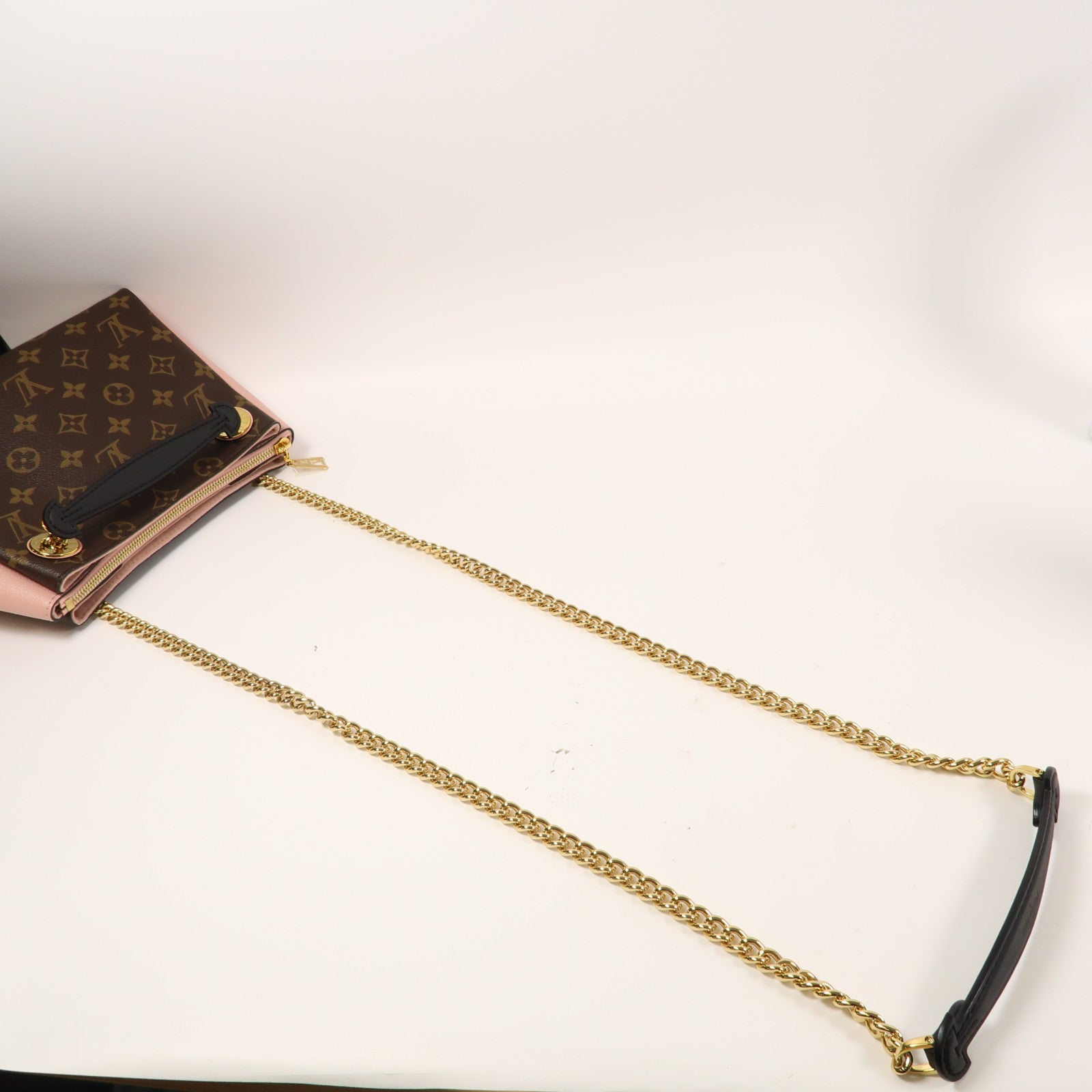 LOUIS VUITTON 【清倉大減價】Monogram Surene BB金扣鏈帶肩背袋啡色/粉紅色
