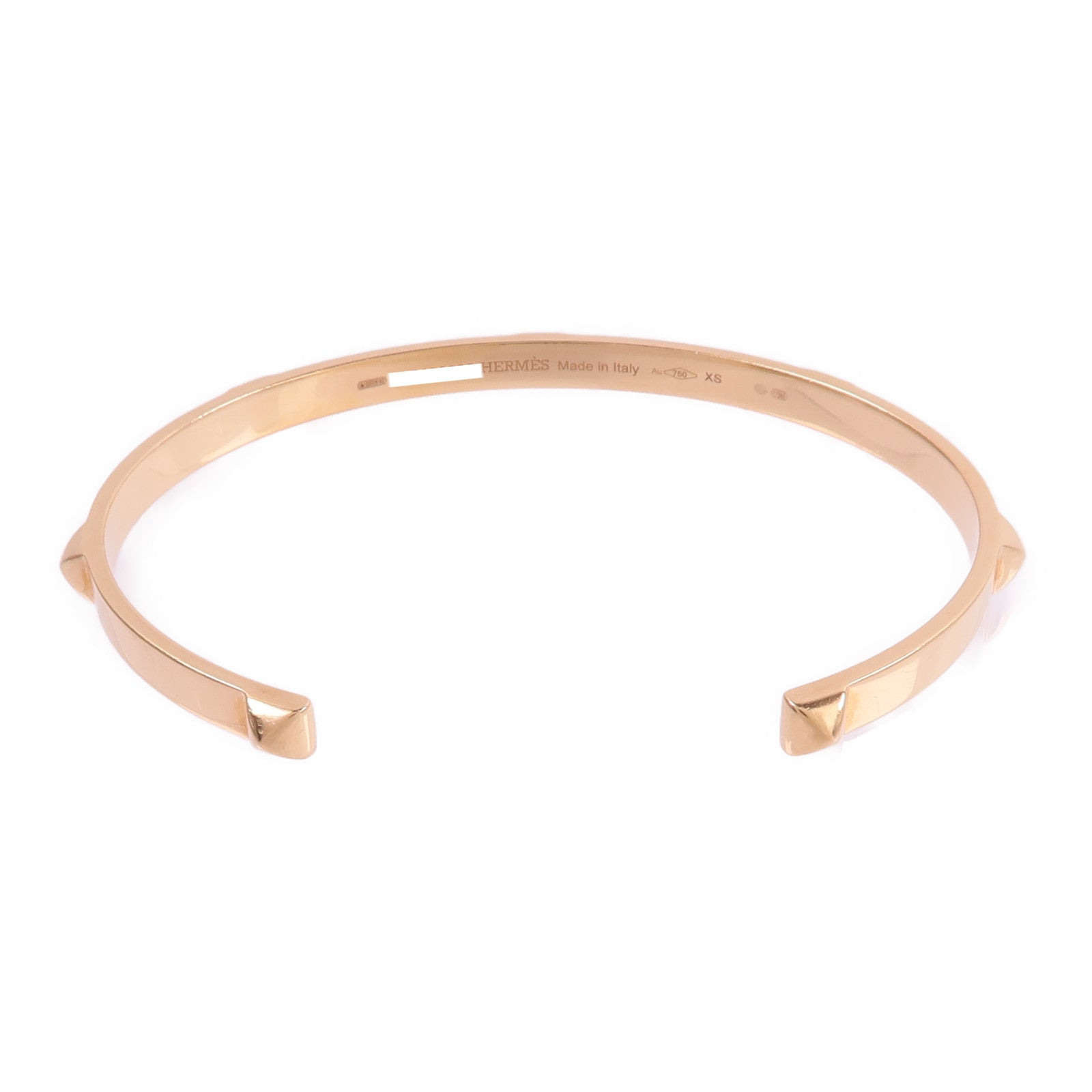 HERMES 18K玫瑰金Mini Clous Bracelet手鐲