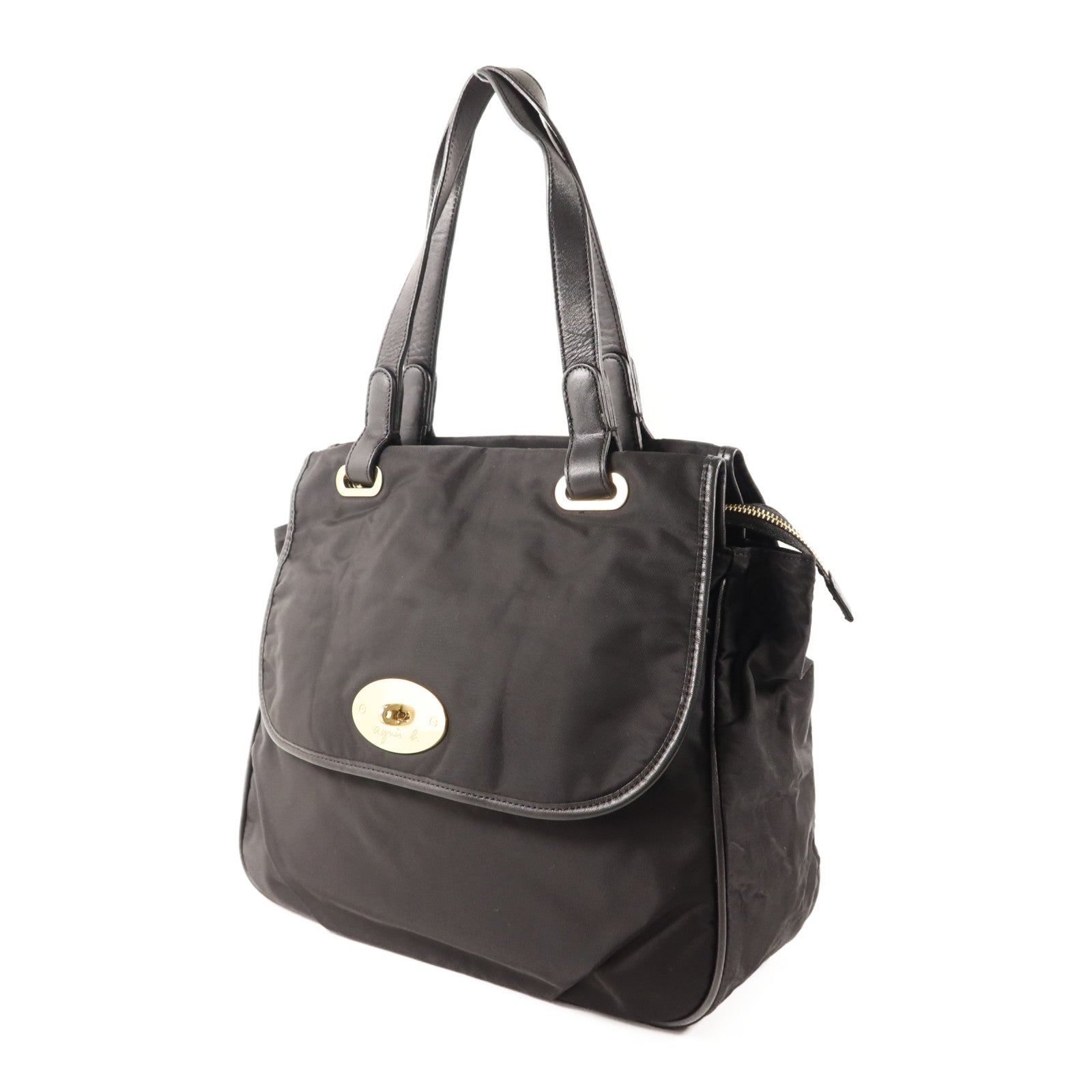 agnes b. 尼龍Shoulder Bag銀扣肩背袋