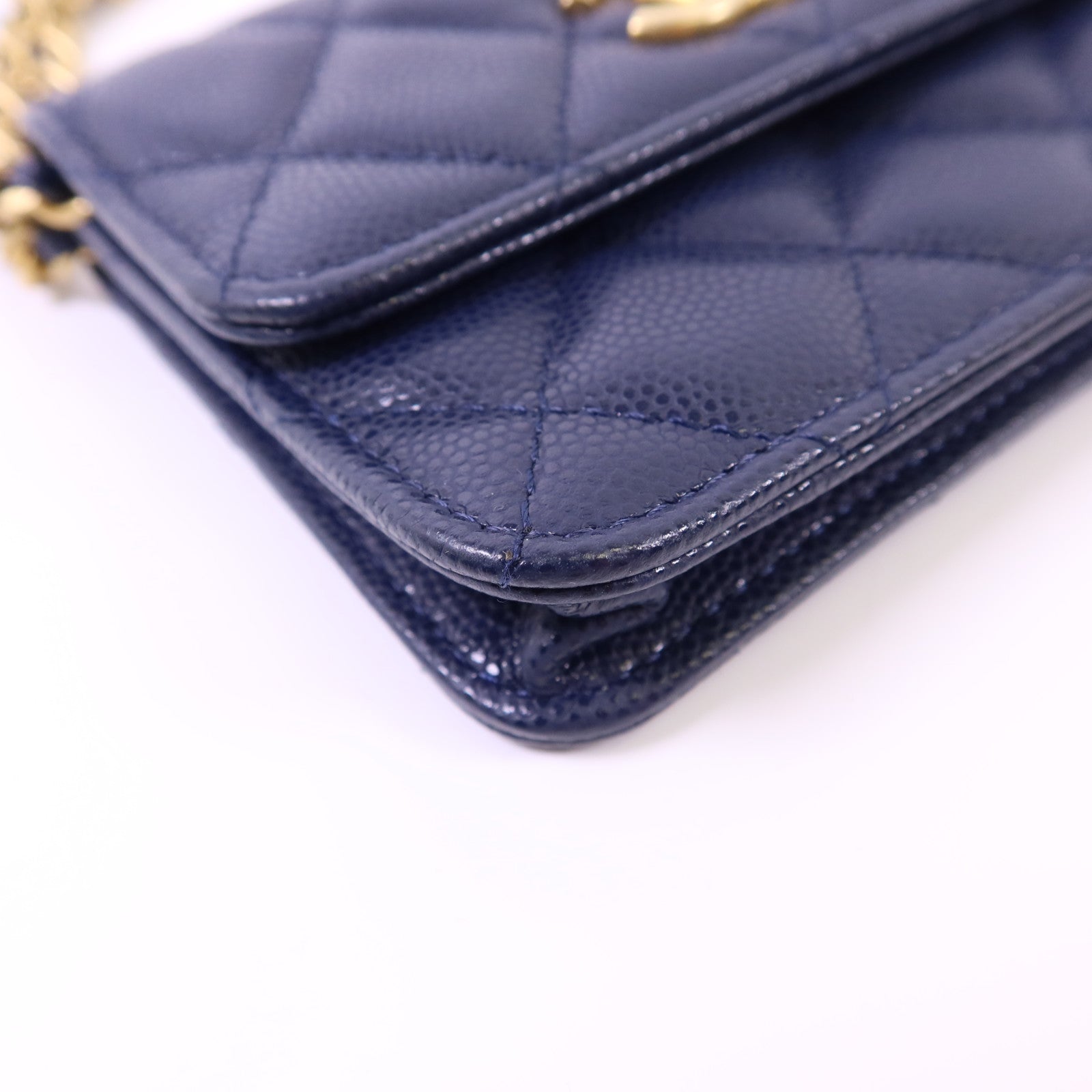 CHANEL 牛皮皮革Chain Shoulder Bag金扣鏈帶肩背袋