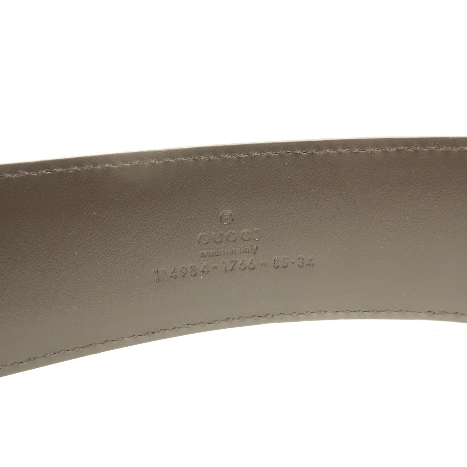 GUCCI 帆布/牛皮皮革Interlocking G Wed Belt 85cm皮帶