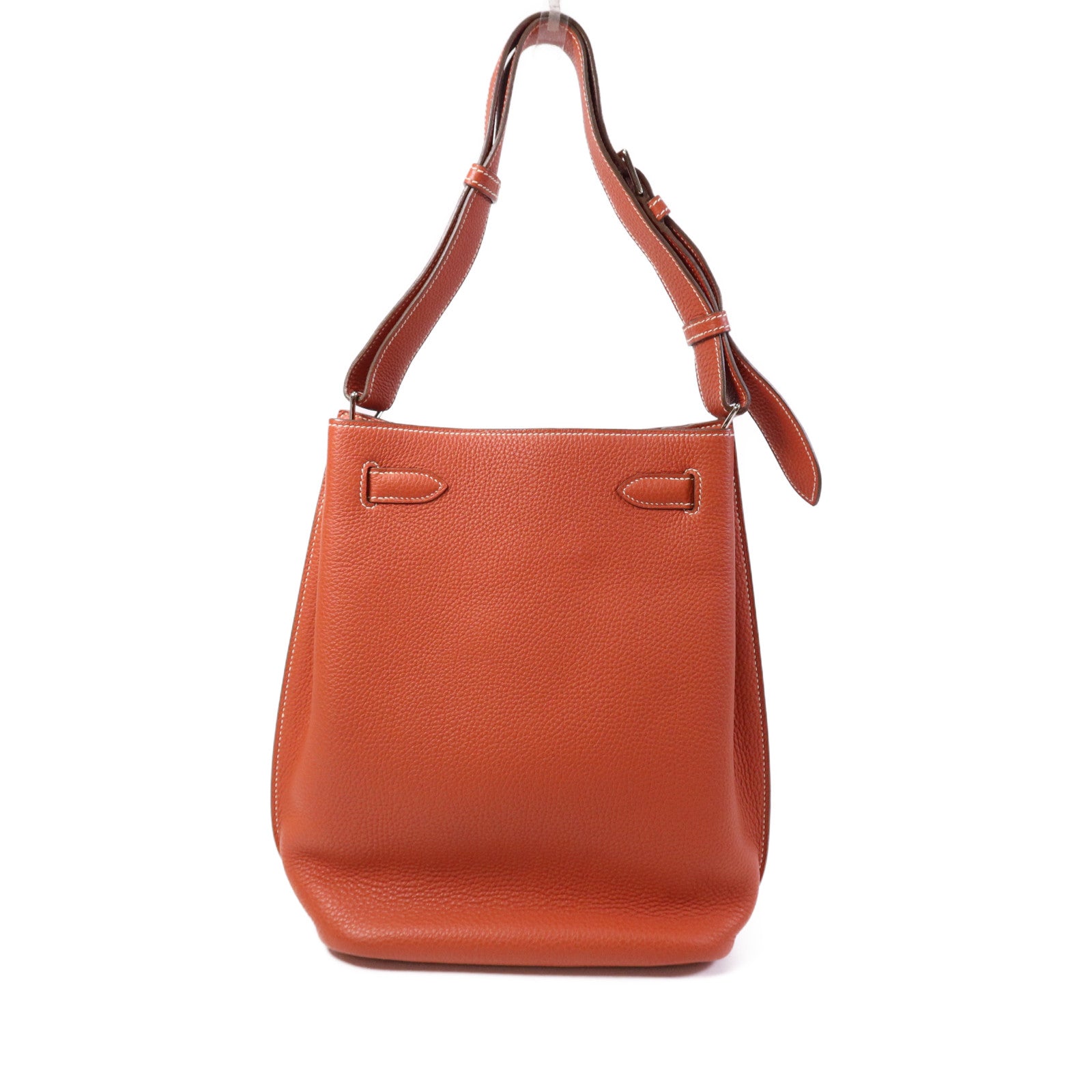 HERMES Togo皮革So Kelly 26銀扣肩背袋Capucine