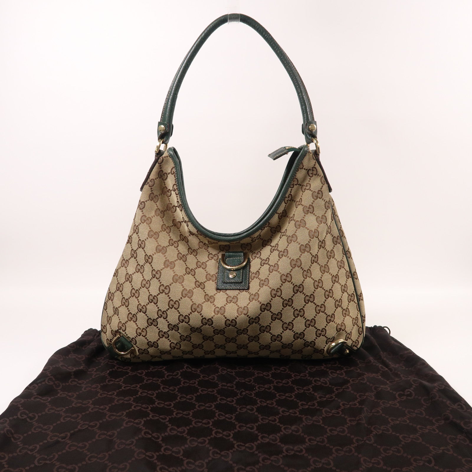 GUCCI 帆布Shoulder Bag金扣肩背袋