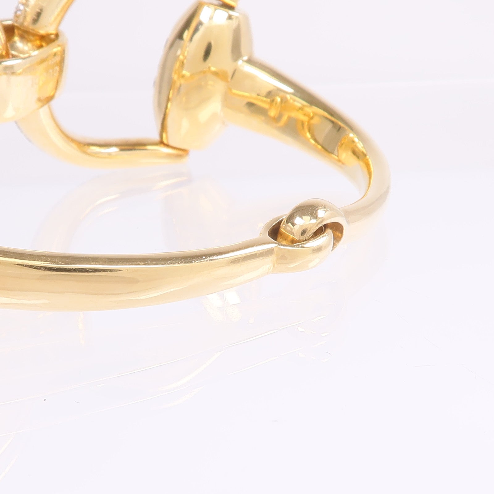 GUCCI 18K黃金Diamond Horsebit Bracelet鑽石手鐲