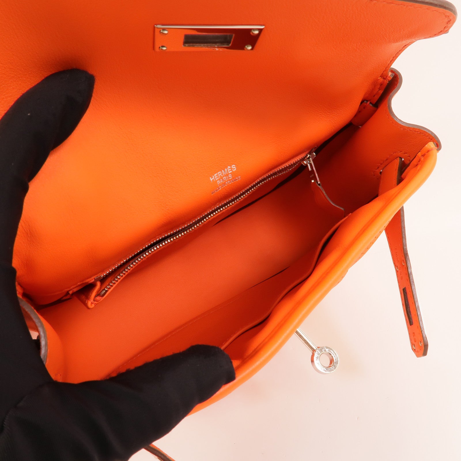 HERMES Swift皮革Berline Mini肩背袋Feu