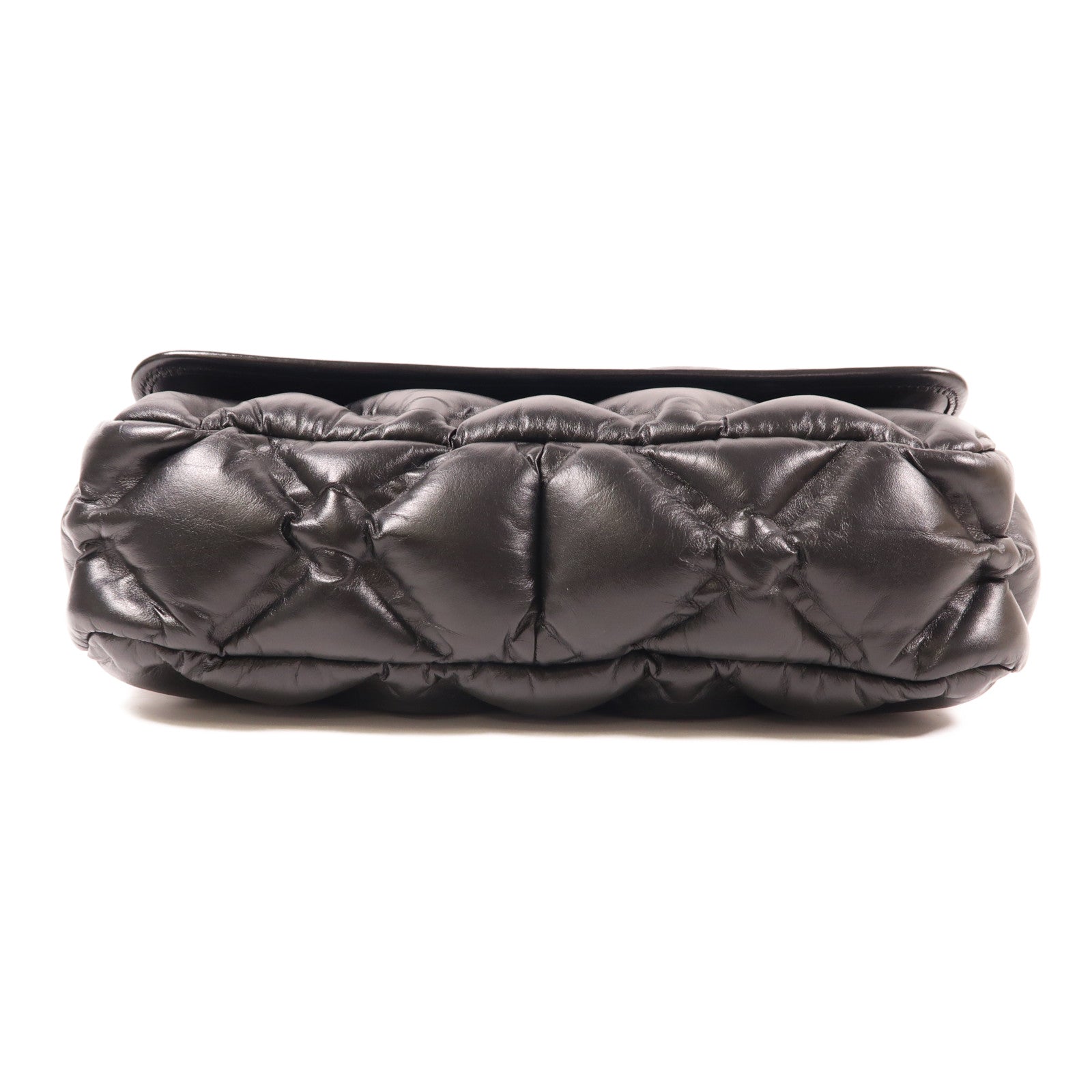 CHANEL CC SHW Shoulder Bag Calfskin Leather Black