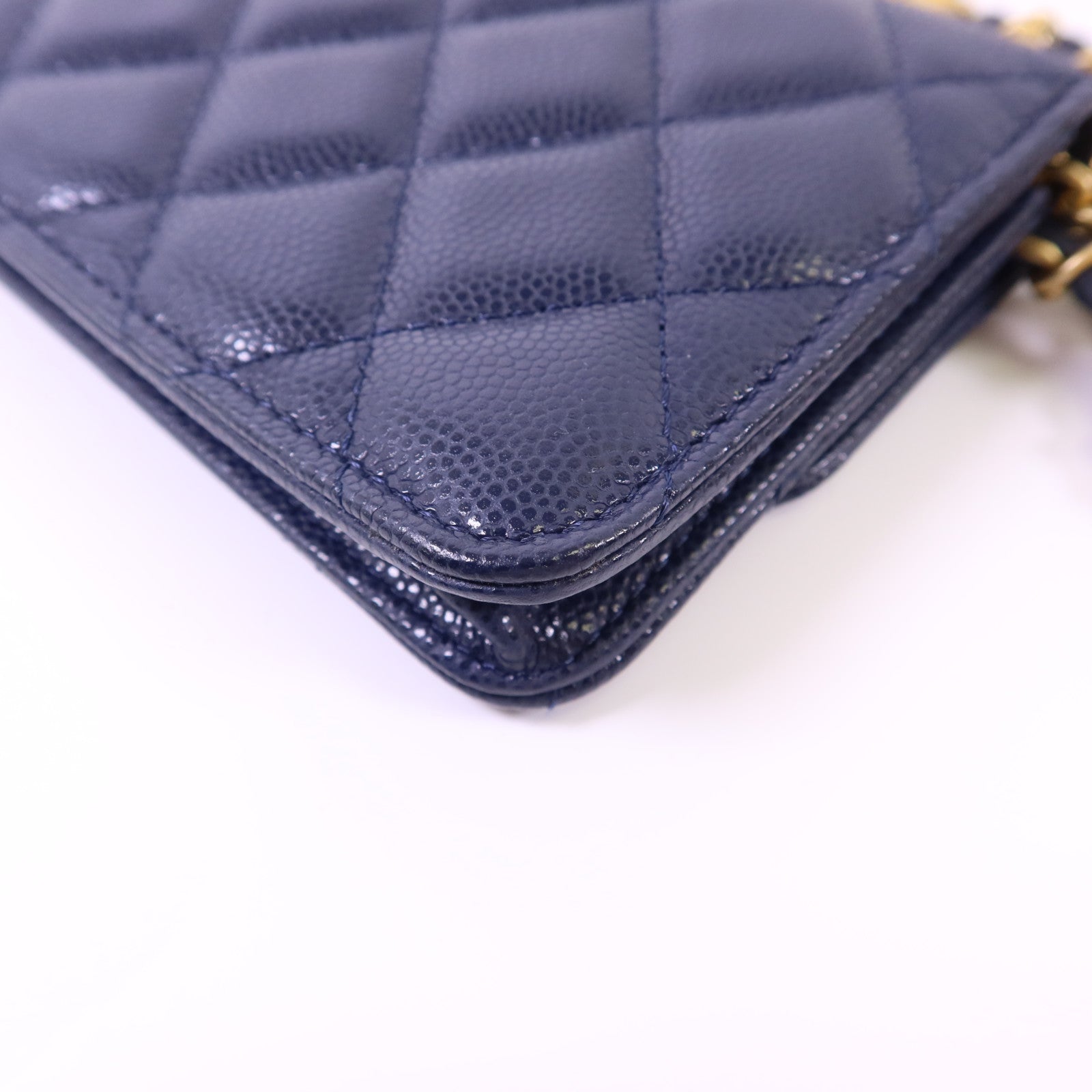 CHANEL 牛皮皮革Chain Shoulder Bag金扣鏈帶肩背袋