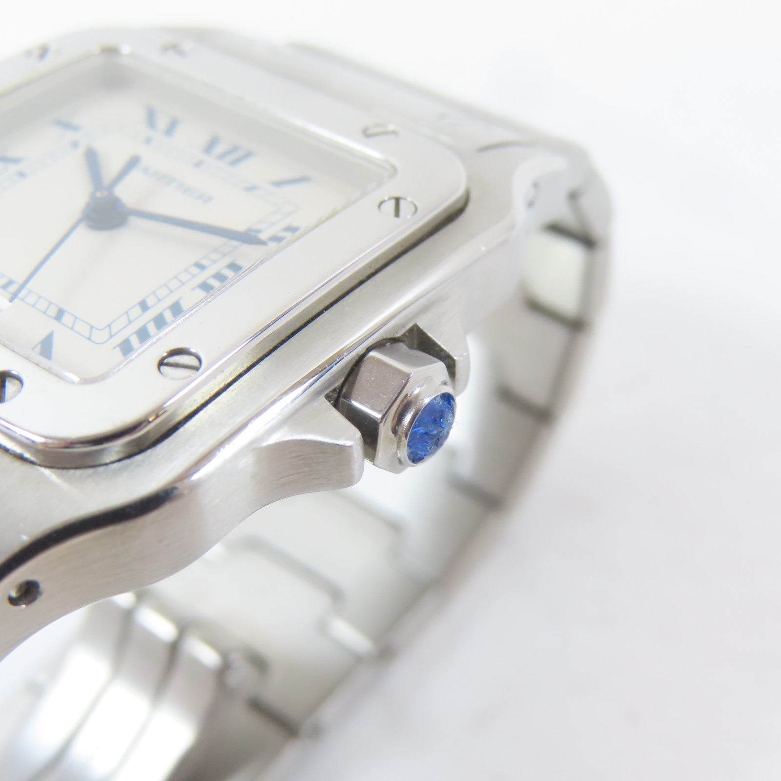 CARTIER Santos Galbee 1564不鏽鋼手錶石英機芯米色#16cm