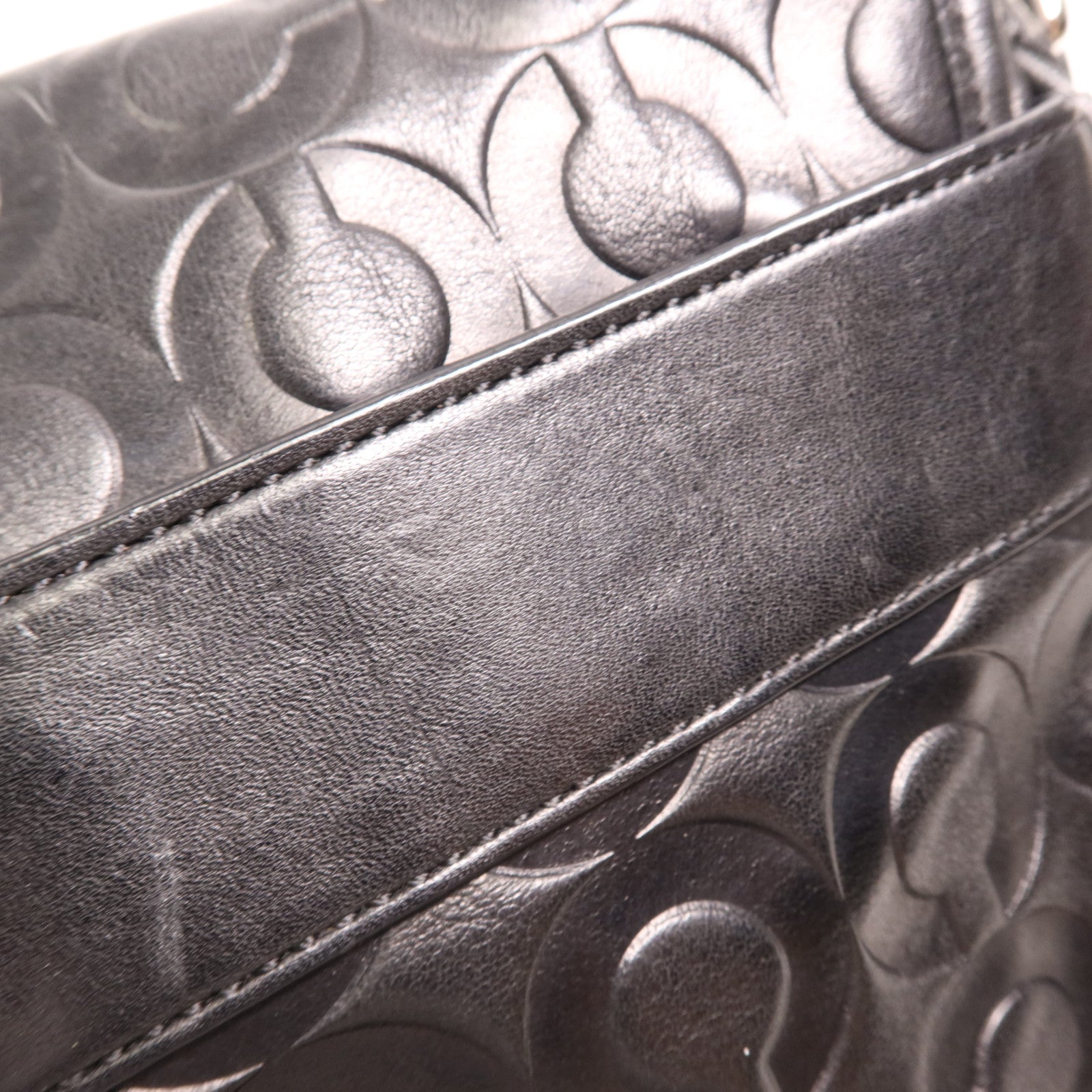 COACH 牛皮皮革Shoulder Bag銀扣肩背袋