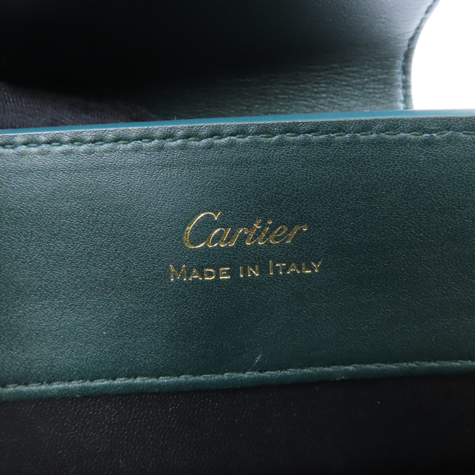 CARTIER 牛皮皮革The Guirlande De Cartier金扣手挽肩背兩用袋綠色