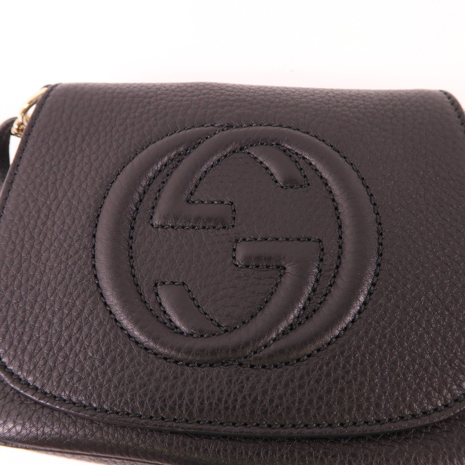 GUCCI 牛皮皮革Soho金扣鏈帶肩背袋